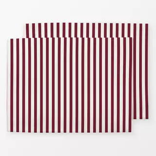 Tischset Streifen Rot Offwhite