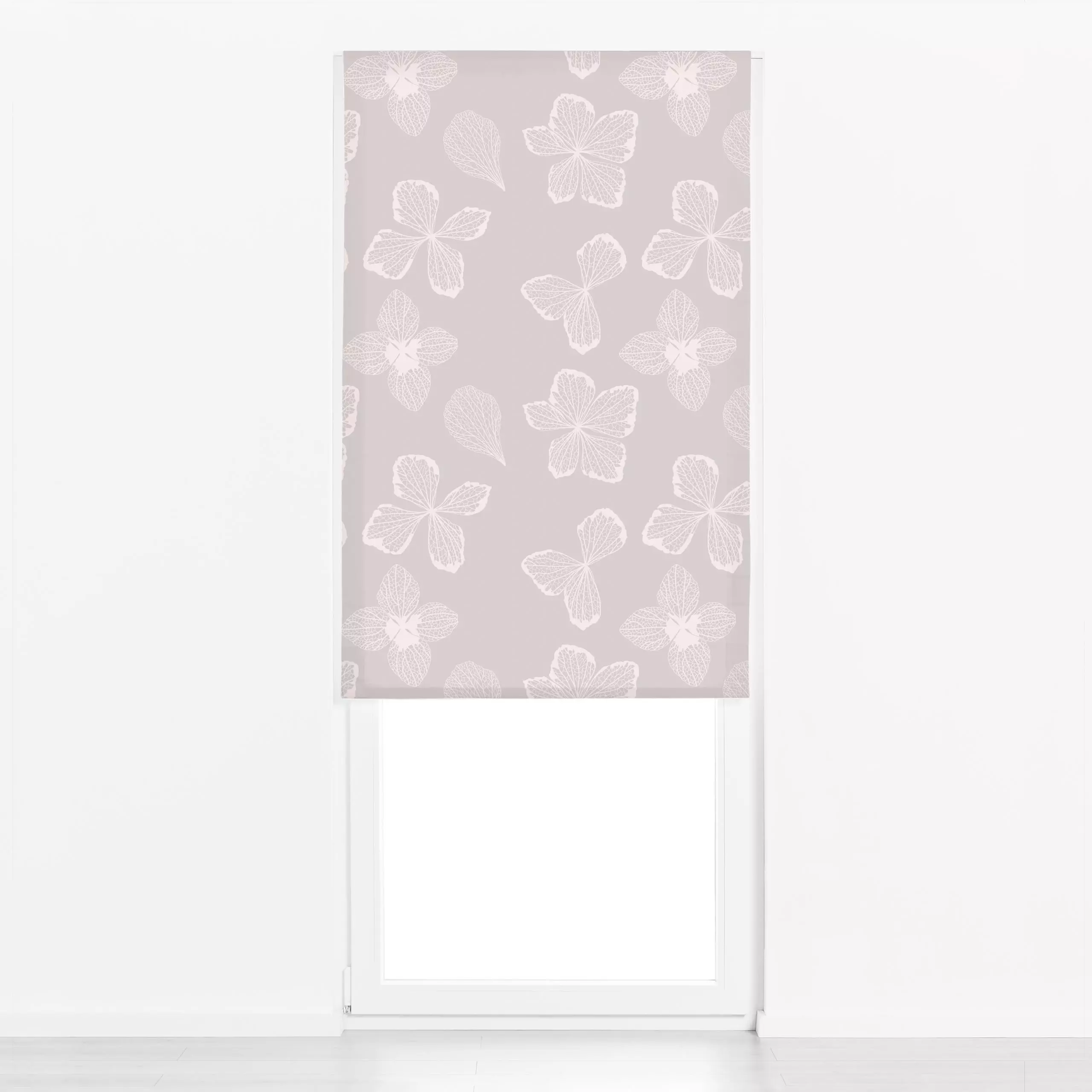 Raffrollo Hortensien Blüten - Blumen & Florales, Pflanzen & Botanik - von „Uta Naumann“; boho, Blatt, Blumen, Blätter, Blüte...