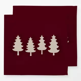 Servietten Winter Trees dark berry red