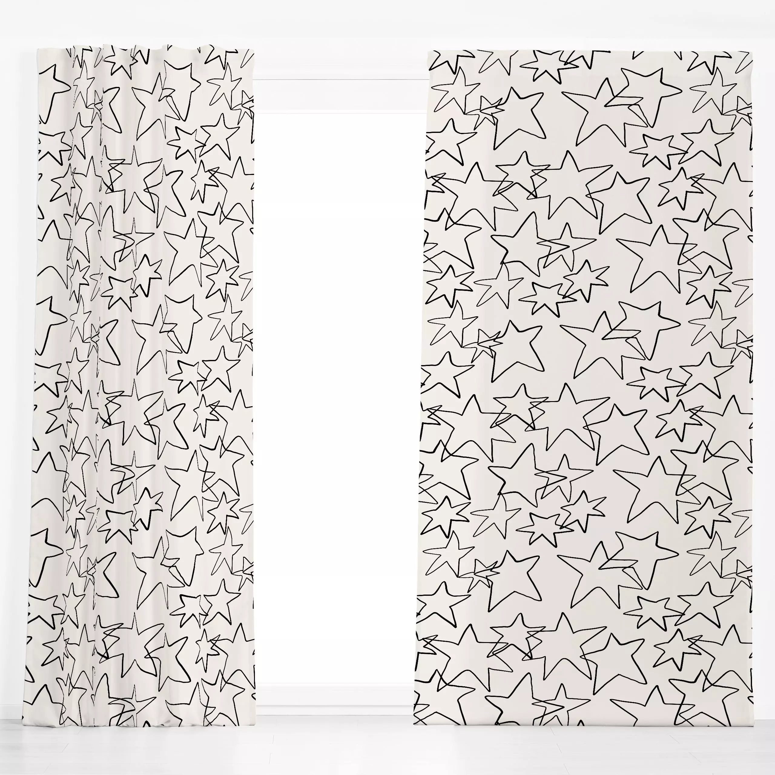 Dekovorhang Stars Allover Minimal - Weihnachten, Winter - von „Kruth Design"; skandinavisch, Hygge, Sterne, Weihnachten, Ste...