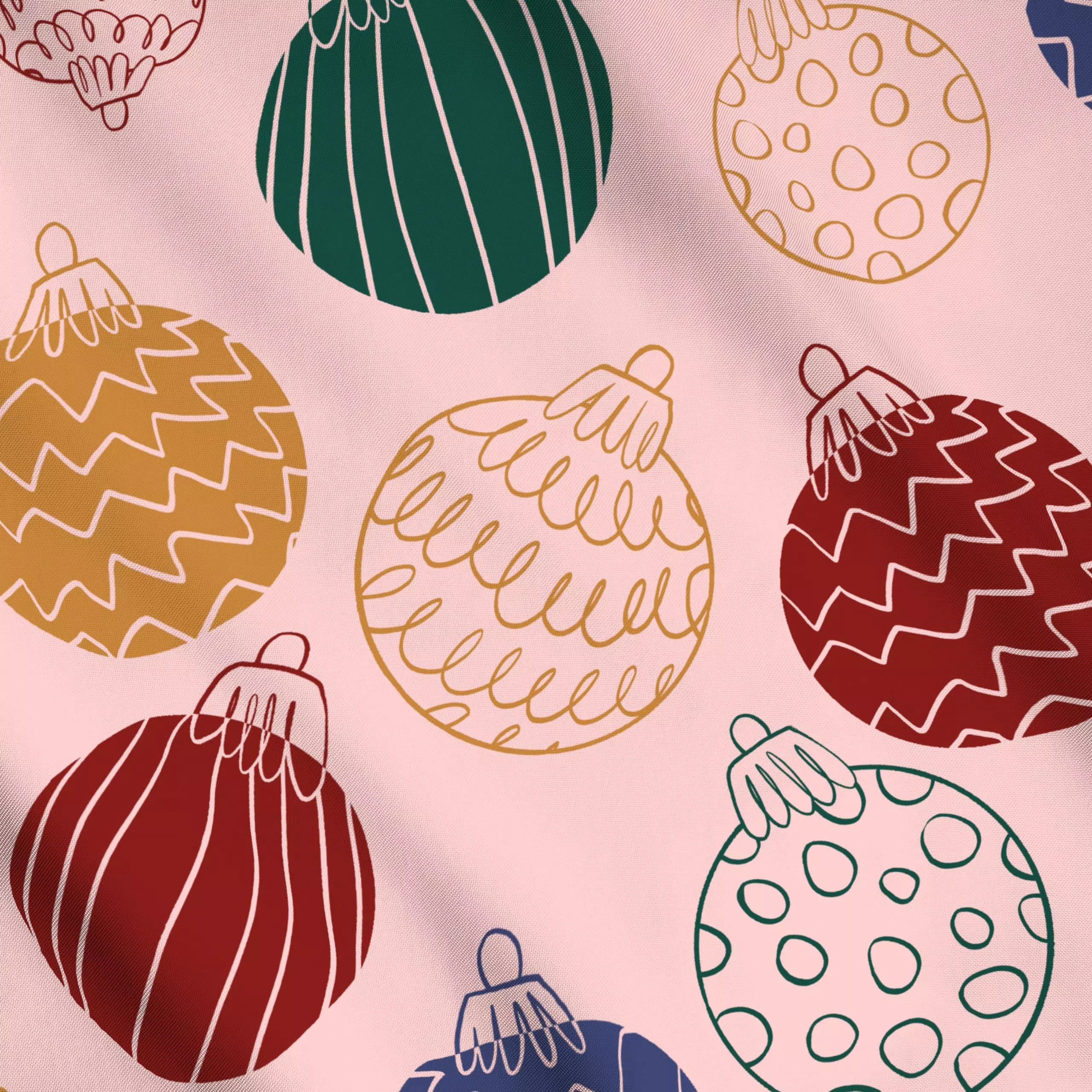 Meterware Kugelige Weihnachten - Weihnachten, Winter - von „Lena Lackmann"; Weihnachtsbaum, Weihnachten, Winter, christbaums...