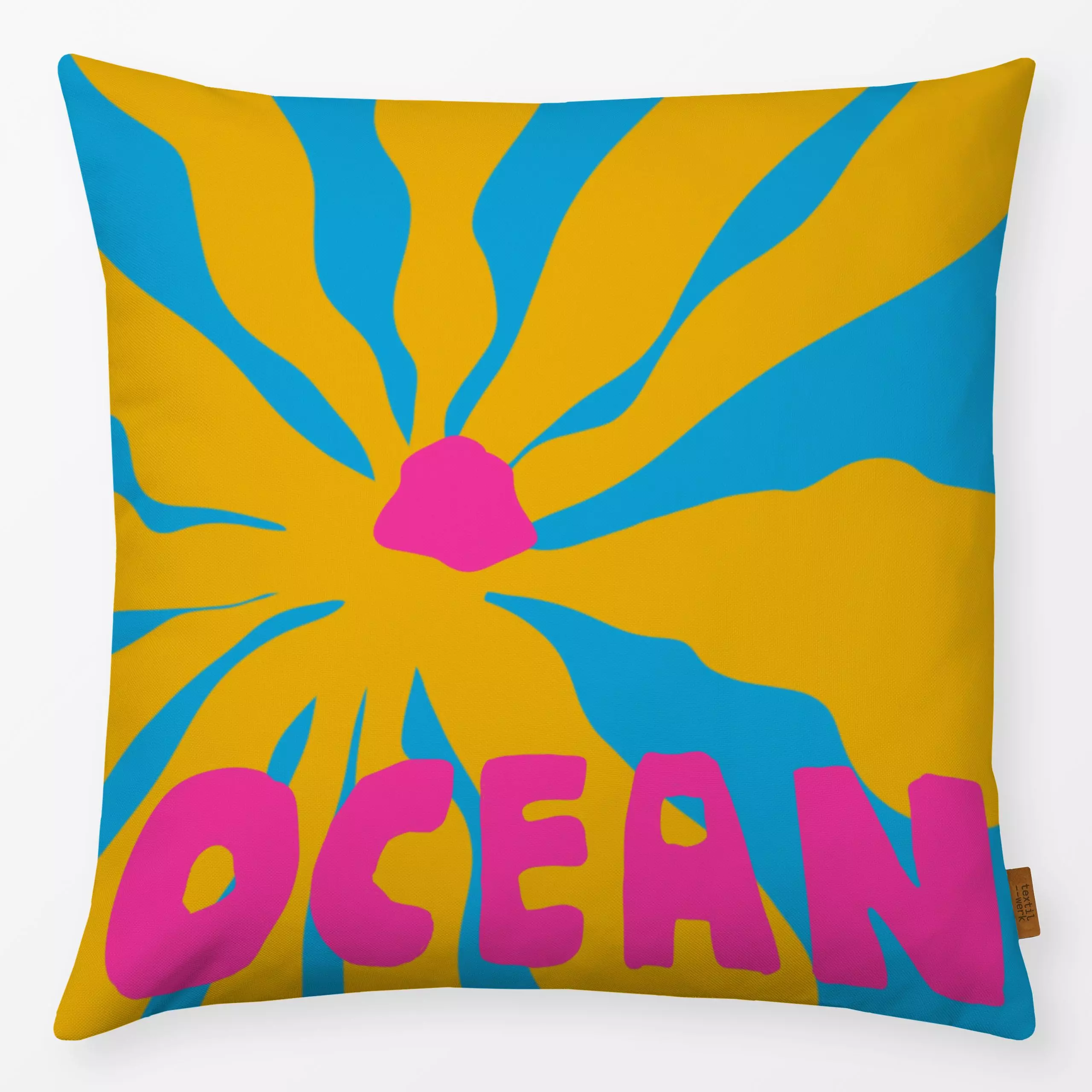 Kissen Ocean Part 1 - Sommer, Symbole & Muster - von „Ursula Tücks"; Abstrakt, modern, Sommer, Botanisch, mediterran, gelb, ...