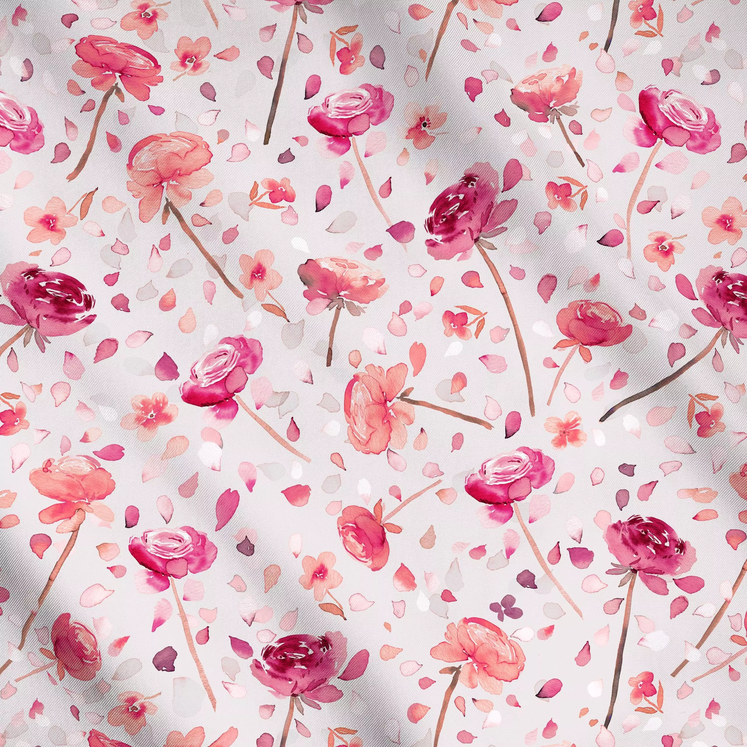 Meterware Valentines Romantik Rosen Pink - Blumen & Florales, Frühling, Liebe, Romantik & Pride - von „Ninola Design “; Aqua...