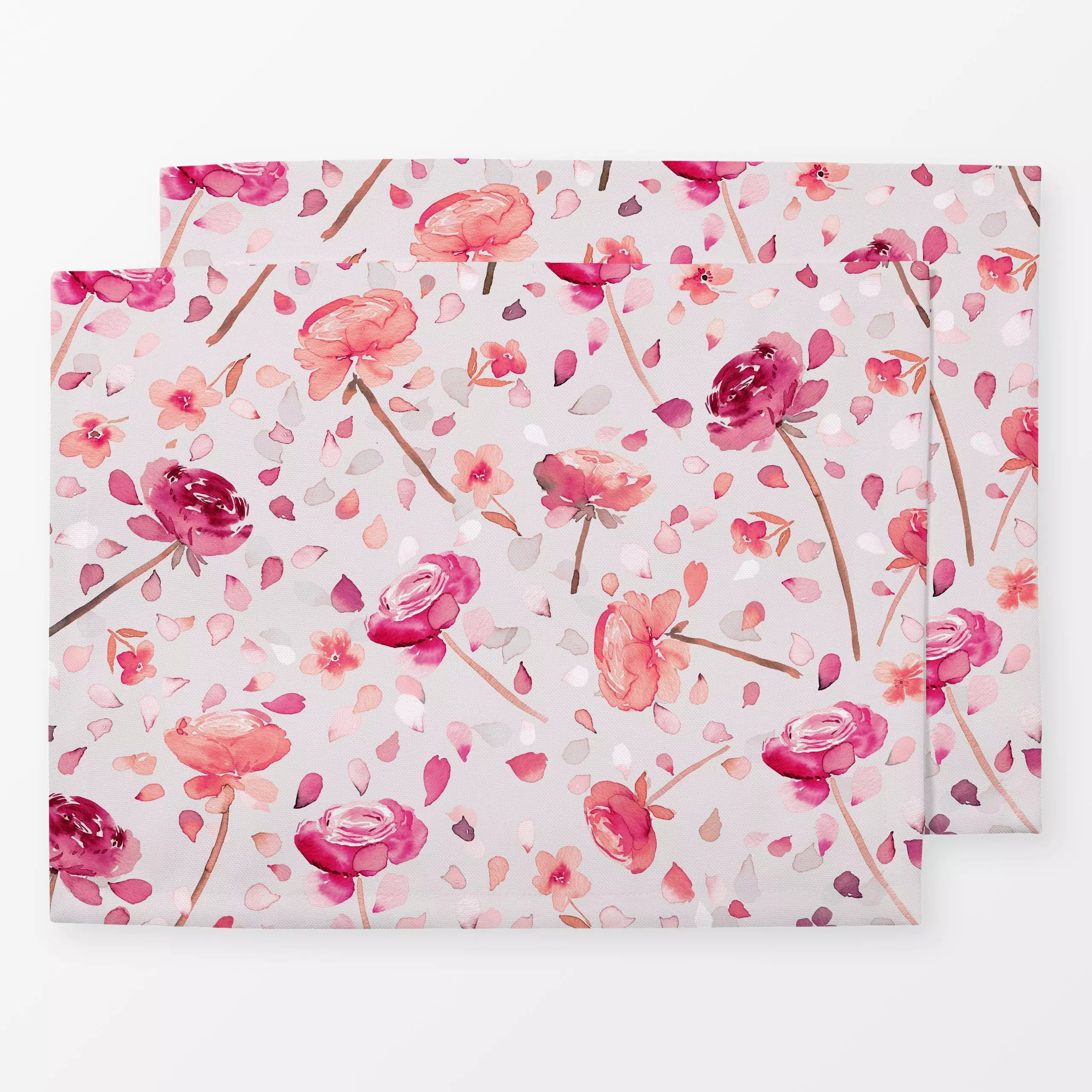 Tischset Valentines Romantik Rosen Pink - Blumen & Florales, Frühling, Liebe, Romantik & Pride - von „Ninola Design “; Aquar...