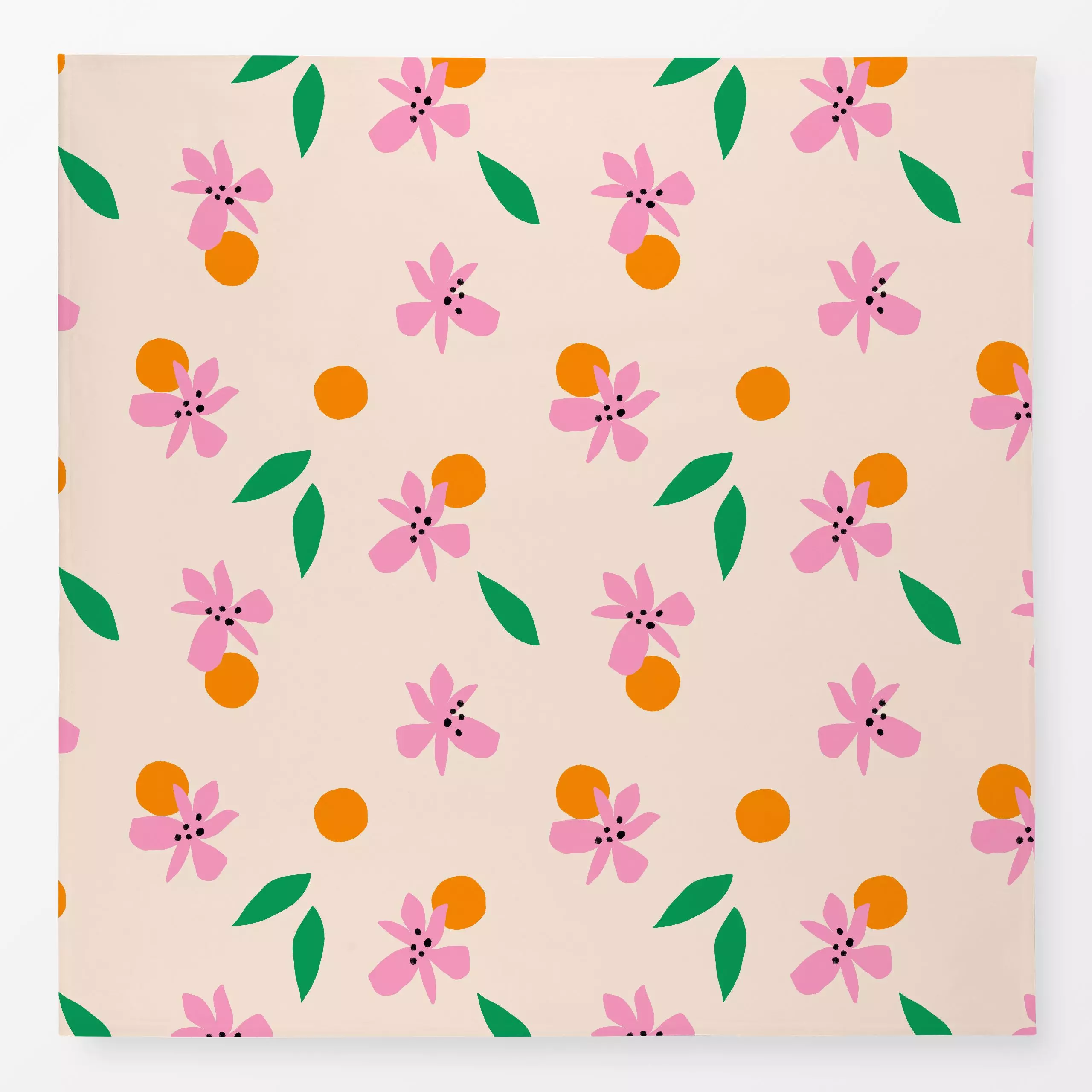Tischdecke Blüten Orangen Blätter, Blumen, gemustert, Sommer, von Maren Gross