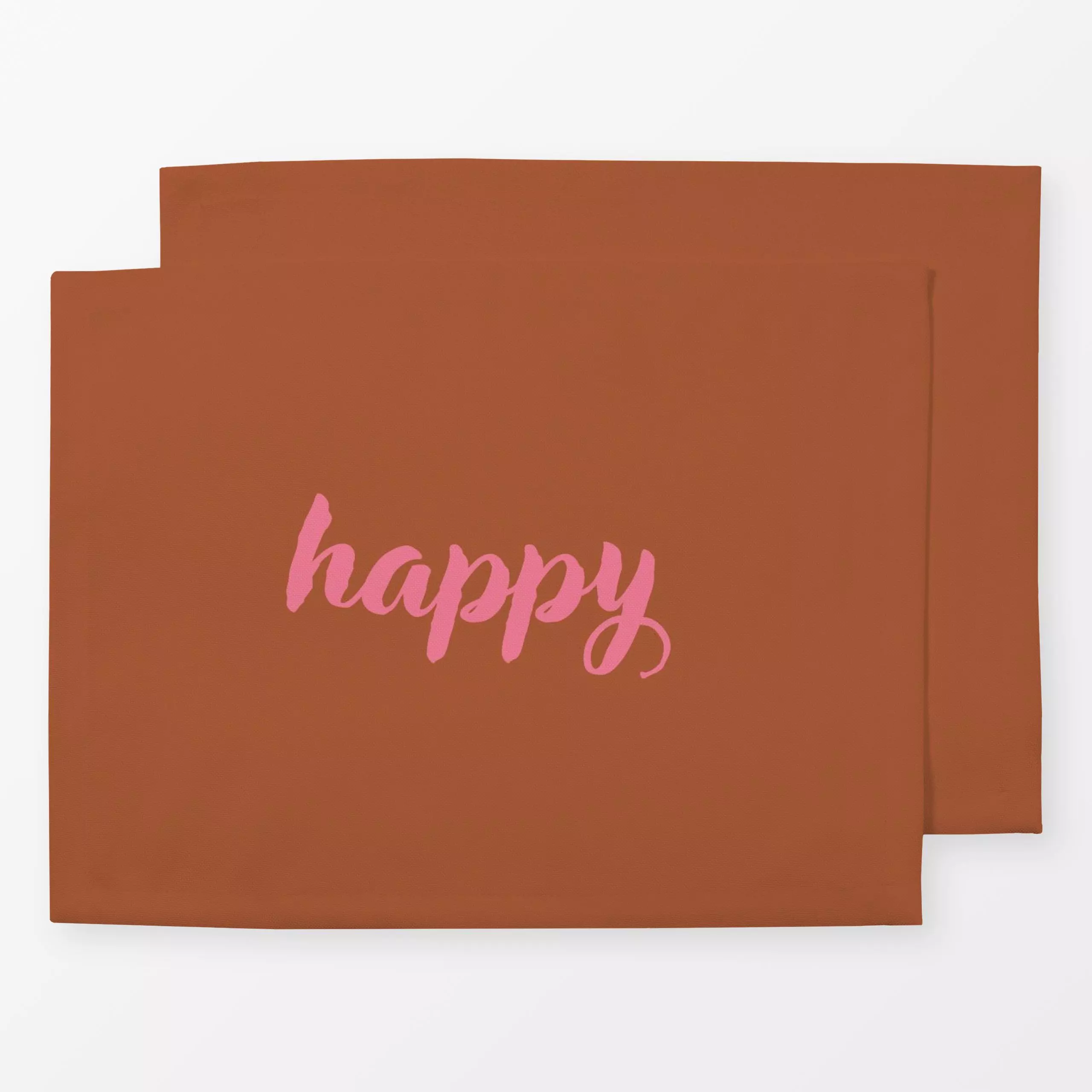 Tischset Happy Brown, Blumen, Spruch, fürs Kinderzimmer, Sommer, von Studio ROSAGRAU