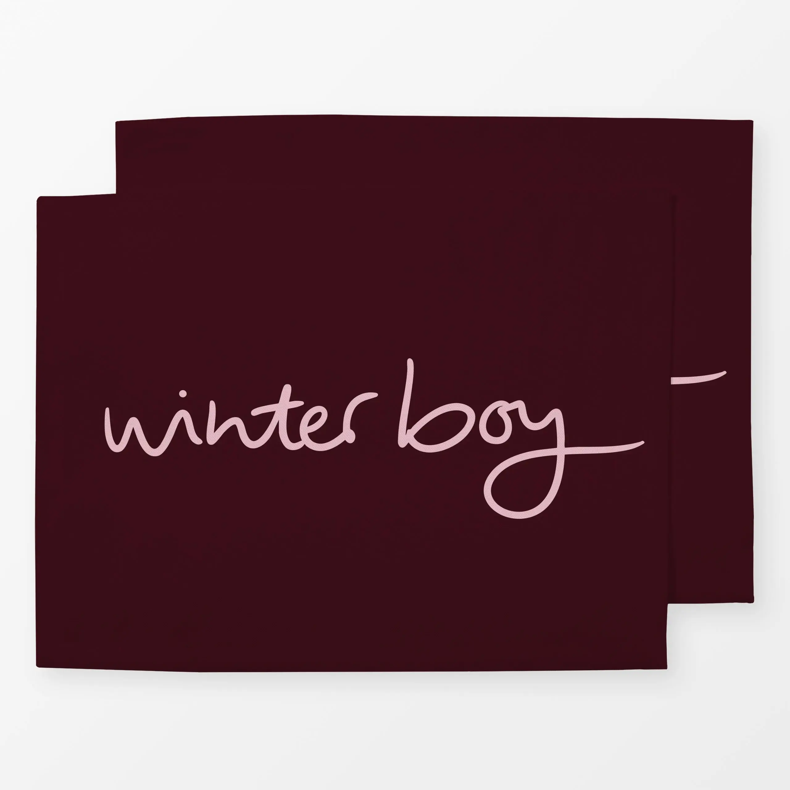 Tischset Winterboy berry red - Sprüche & Schriftzüge, Winter - von „Karen Menzenbach"; Winter, spruch, Spruchkissen, Letteri...