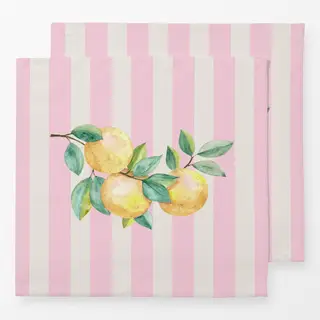 Servietten Orangen rosa Streifen