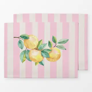 Tischset Orangen rosa Streifen