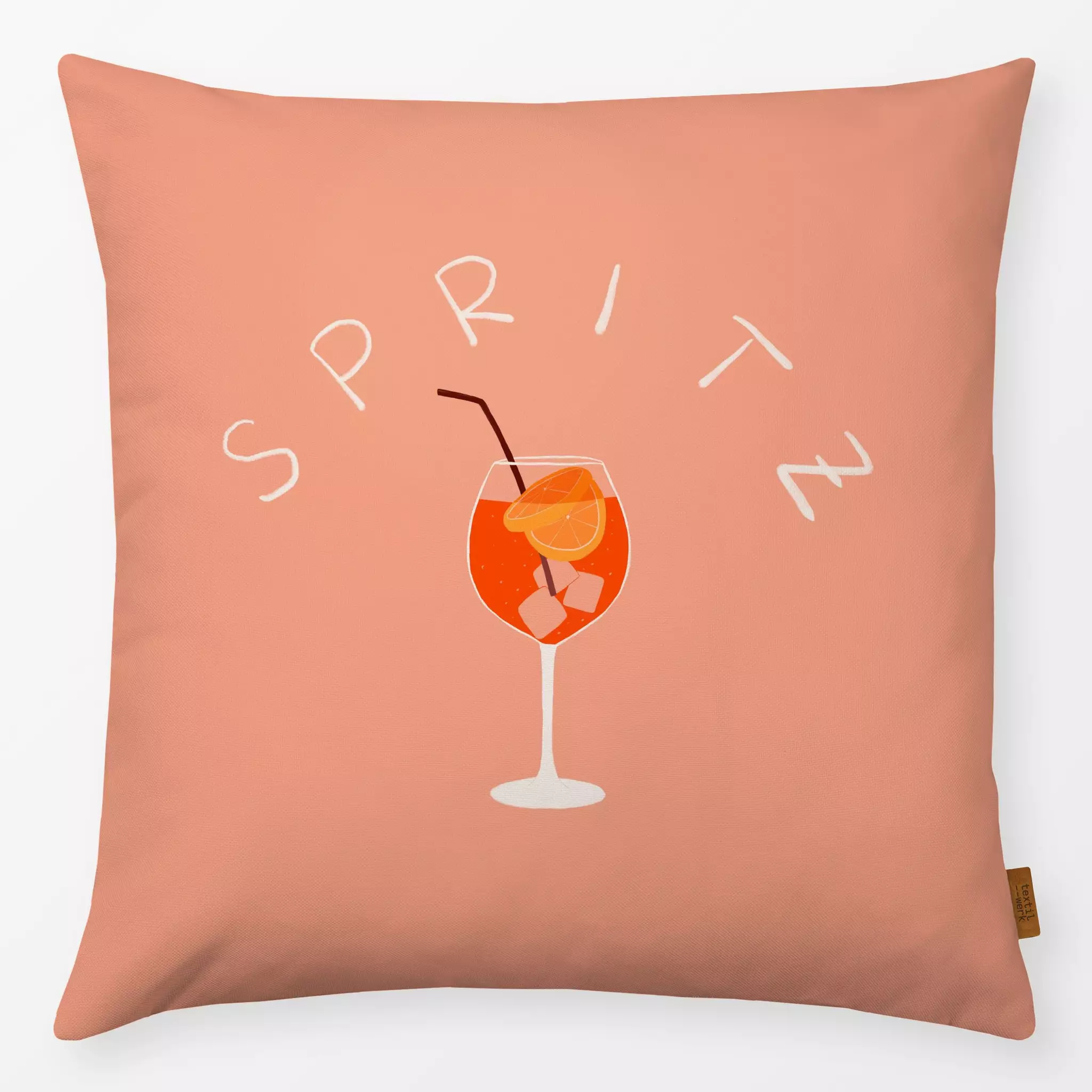 Kissen Kissen Spritz Bogentypo Apricot