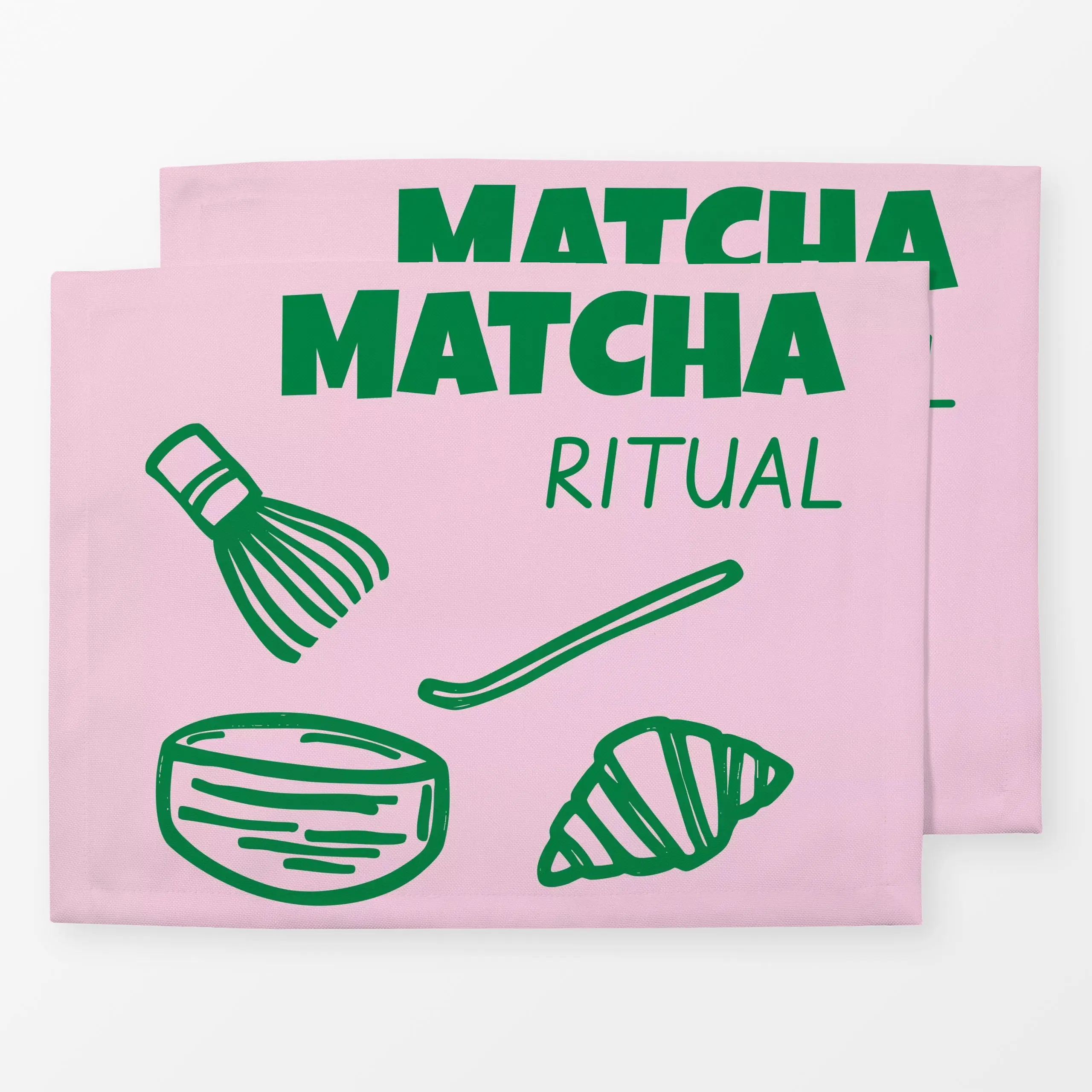 Tischset Matcha Ritual - Herbst, Küche, Essen & Trinken - von „textilwerk"; Illustration, Cozy, Sommer, trend, Haus, typogra...