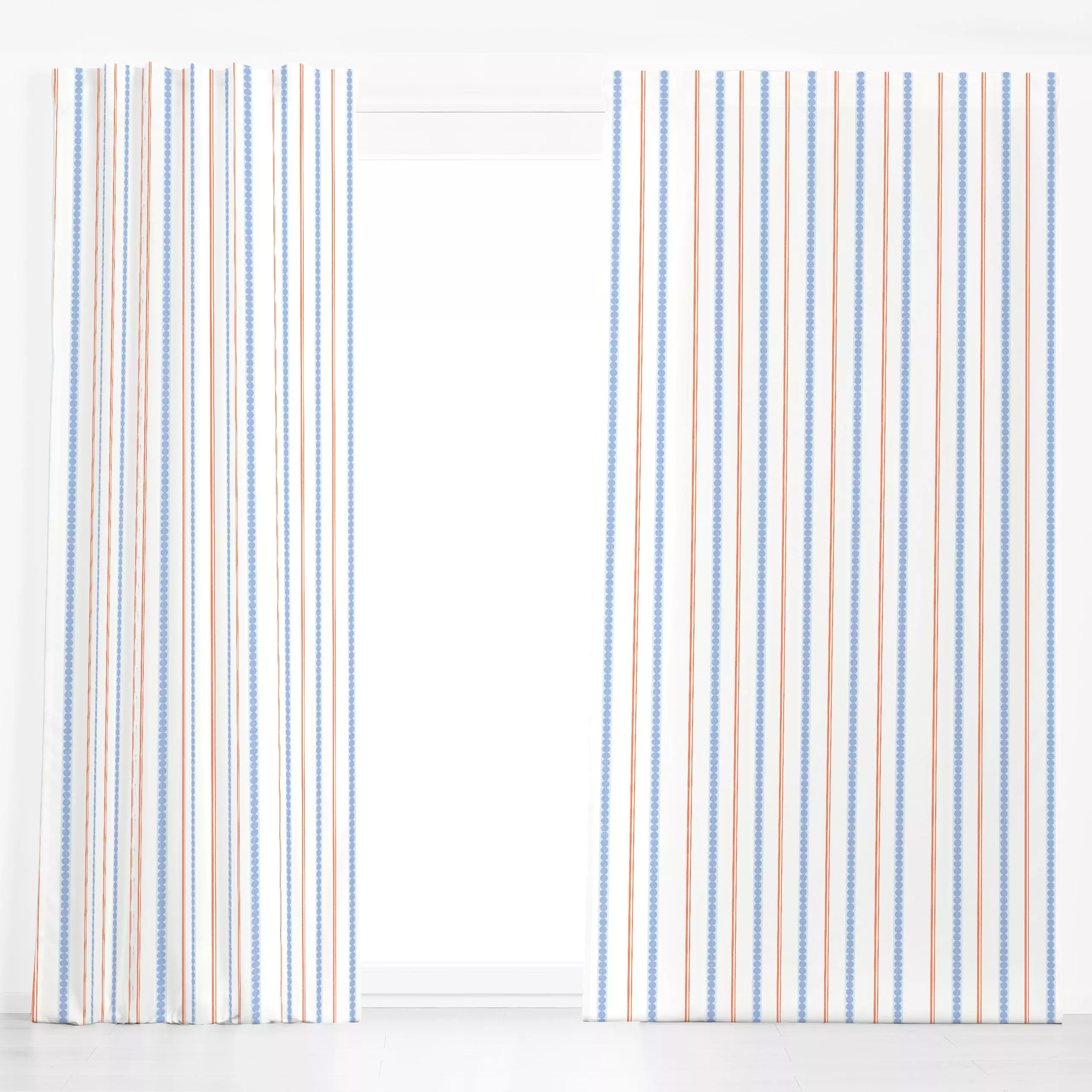 Dekovorhang Coastal Preppy Stripes I - Sommer, Symbole & Muster, Retro & Vintage - von „Bloomery Decor"; Streifen, Meer, mod...