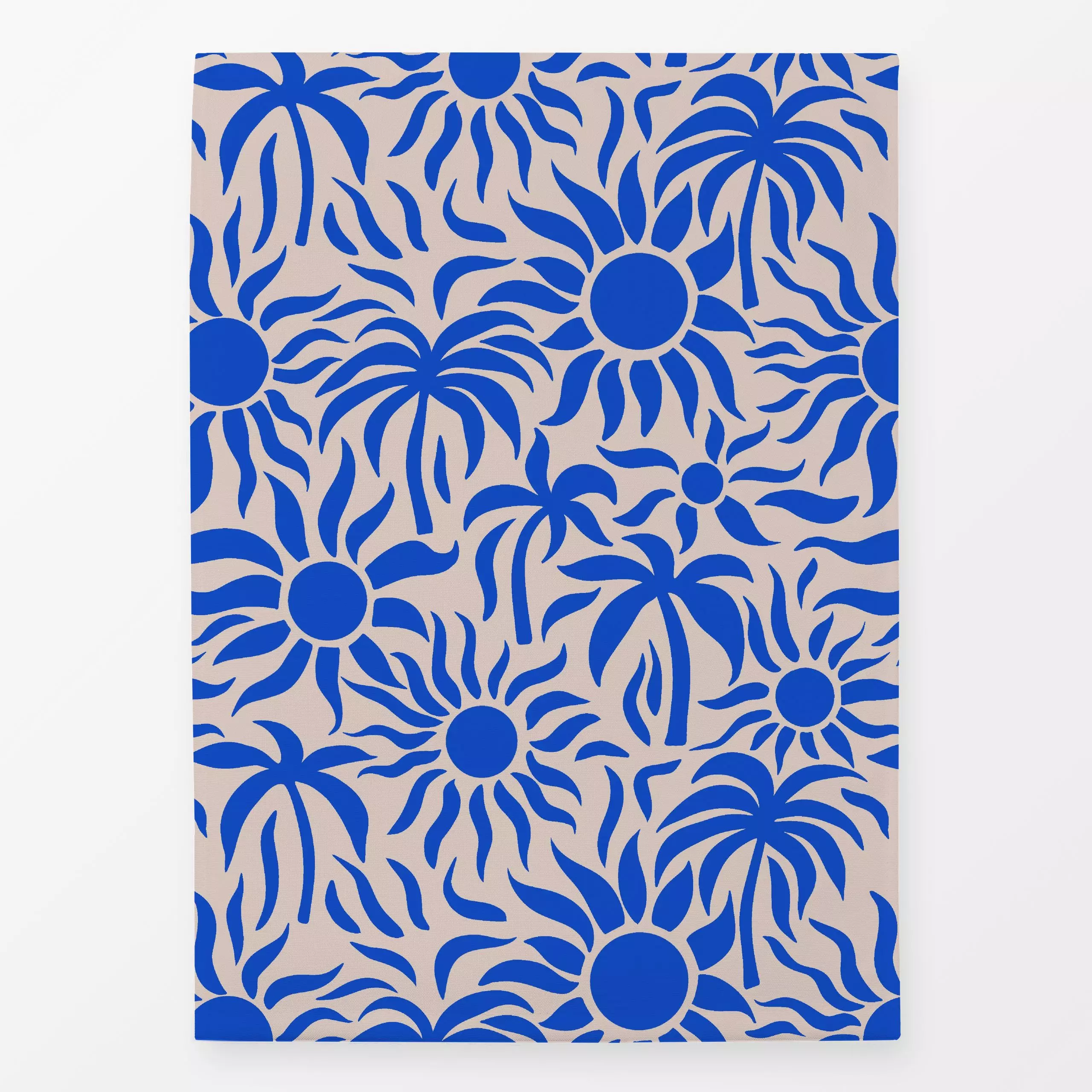 Geschirrtücher Sonne und Palmen Blau - Natur & Landschaft, Pflanzen & Botanik - von „Studio Kesse"; Palmen, Strand, Sonne, t...