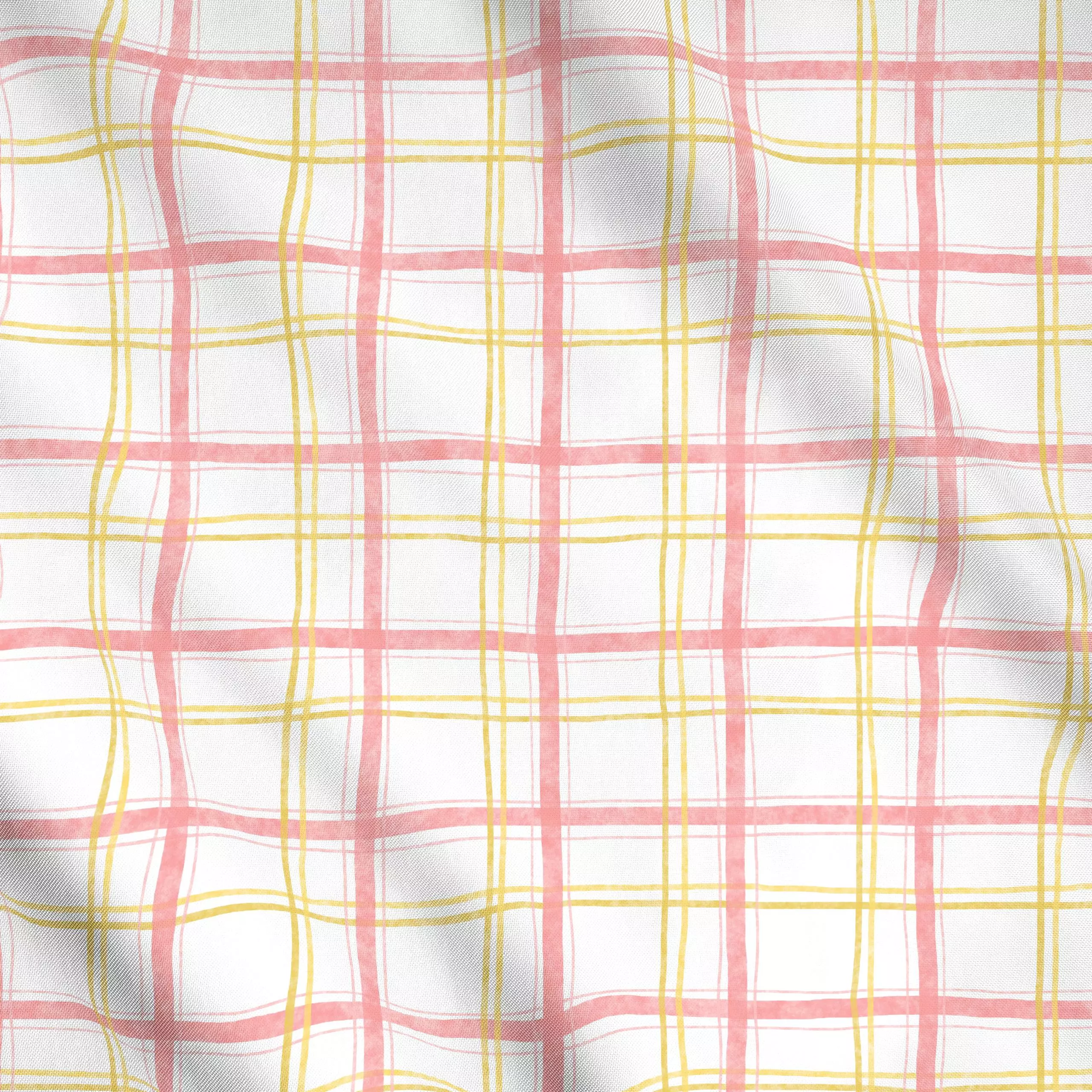 Meterware Karo rosa gelb - Frühling, Symbole & Muster - von „Kathrin Löffler"; rosa, Ostern, Karo, gelb, Weiss, kariert, Fru...