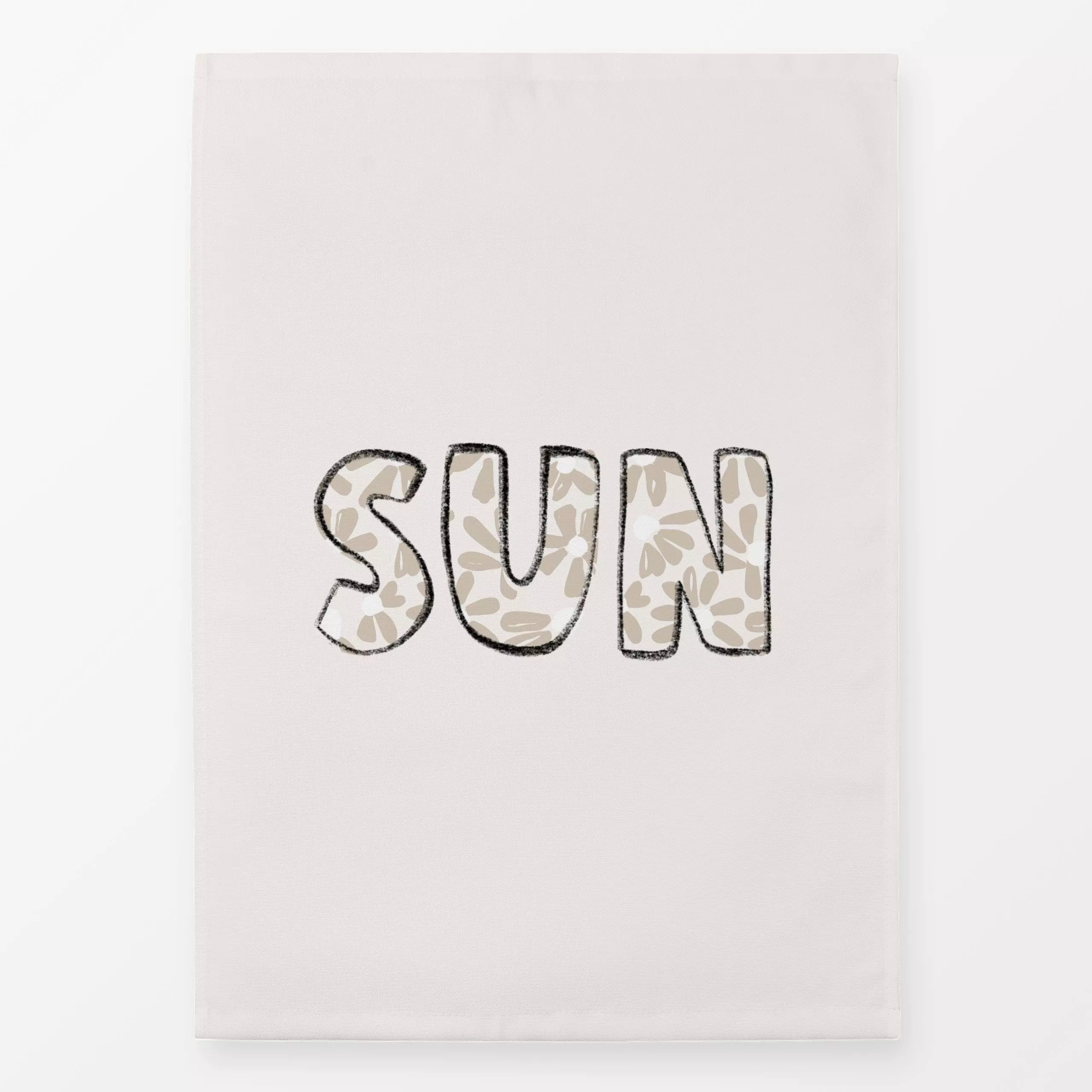 Geschirrtücher Sun Blumen beige - Sommer, Sprüche & Schriftzüge - von „Kruth Design"; Garten, Blumenmuster, sun