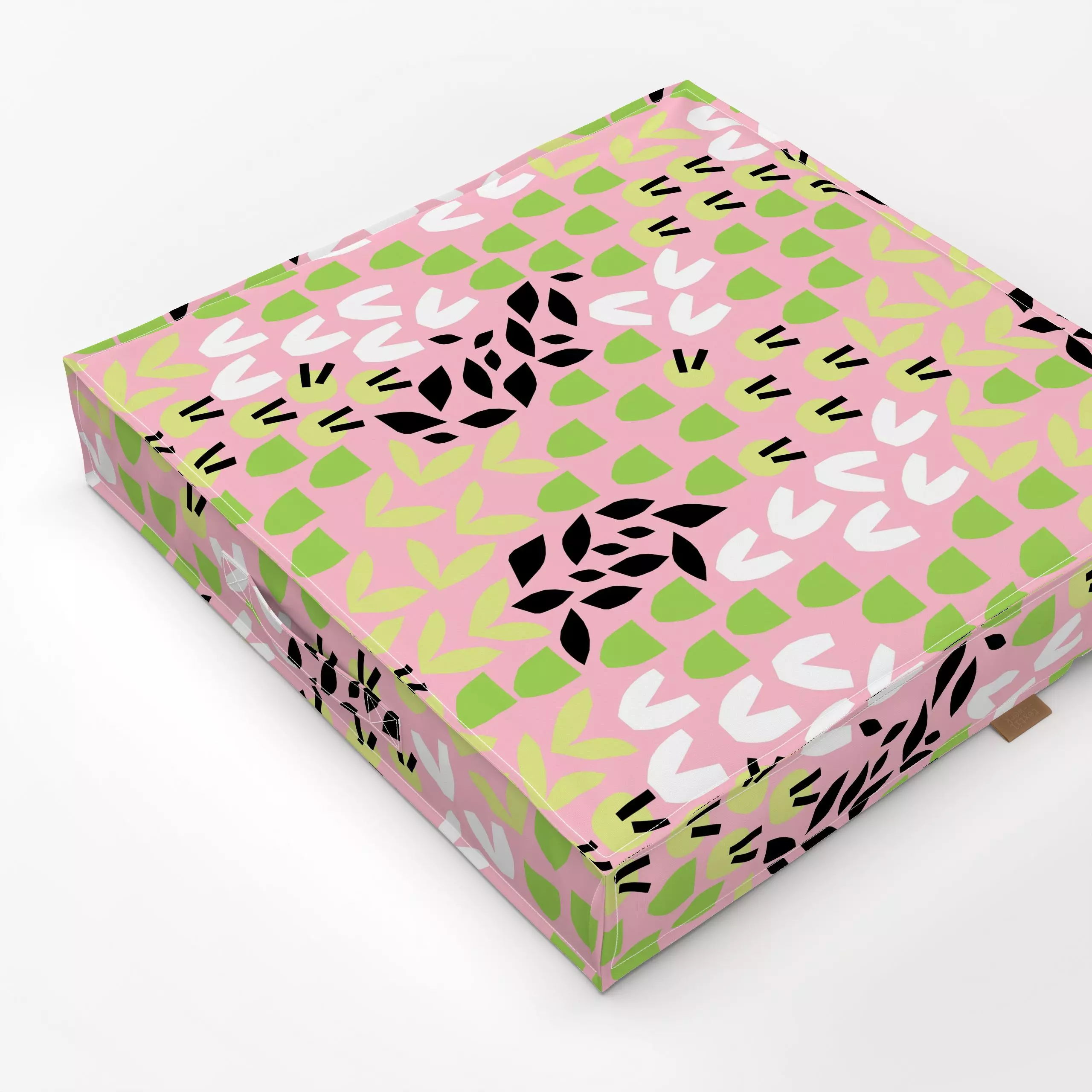 Bodenkissen Autumn Harmony Green - Blumen & Florales, Symbole & Muster - von „Lisa Jasmin Bauer"; Muster, abstrakt, Herbst, ...