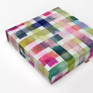 Bodenkissen Ombre Gingham Aquarell Pink