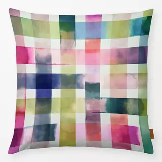 Kissen Ombre Gingham Aquarell Pink