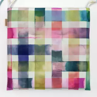 Sitzkissen Ombre Gingham Aquarell Pink