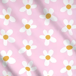 Meterware Blumen Muster Daisy Pink