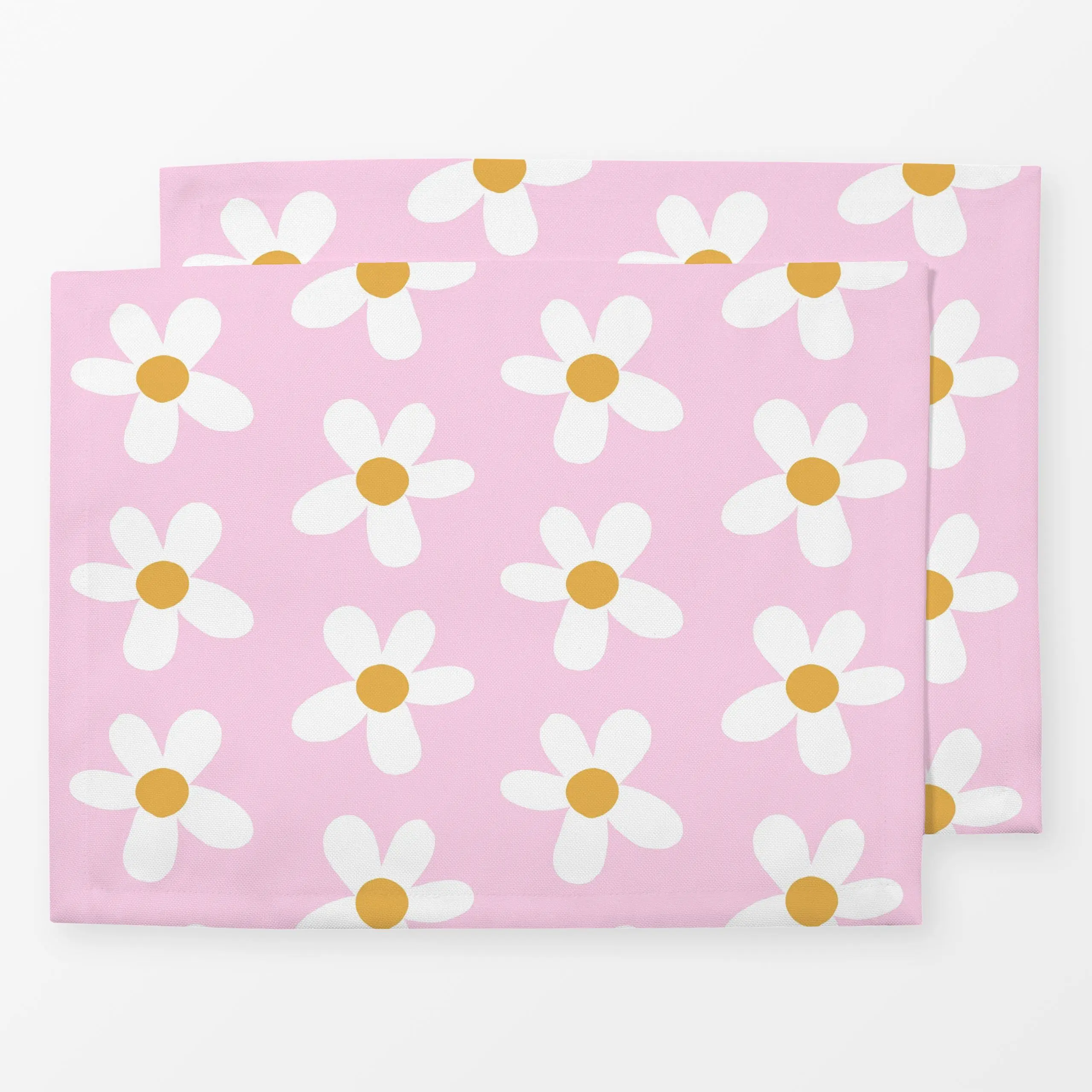 Tischset Blumen Muster Daisy Pink, Blumen, Frühling, von Monika Strigel