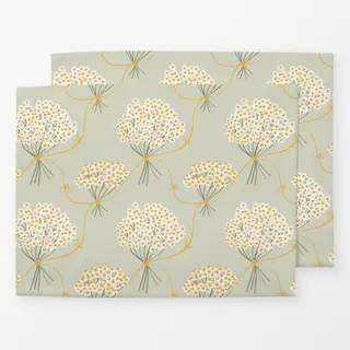 Tischset Margeriten Muster hellgrün