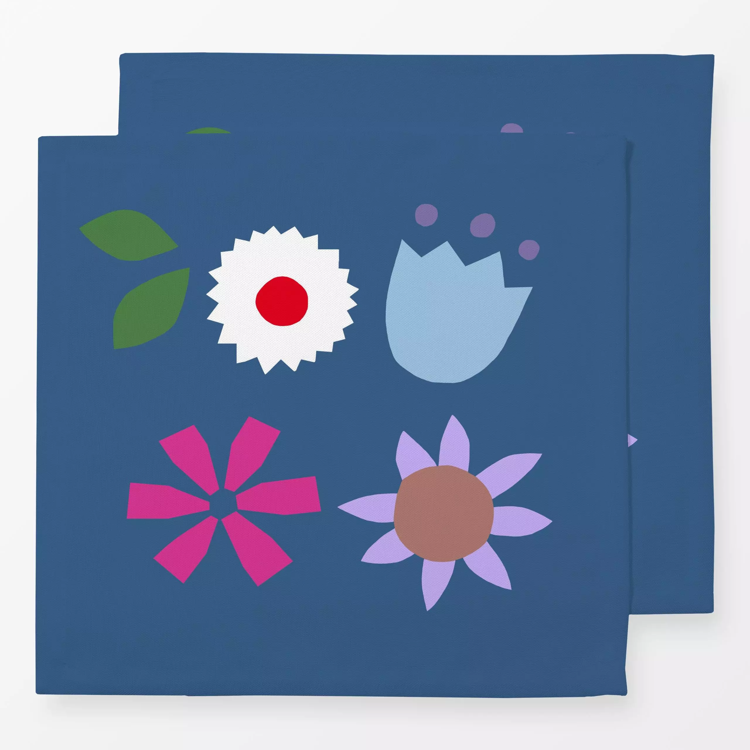 Servietten Fleur dunkelblau - Blumen & Florales, Frühling - von „Iris Knabenschuh Textildesign"; Blumen, Garten, Blüten, Wil...