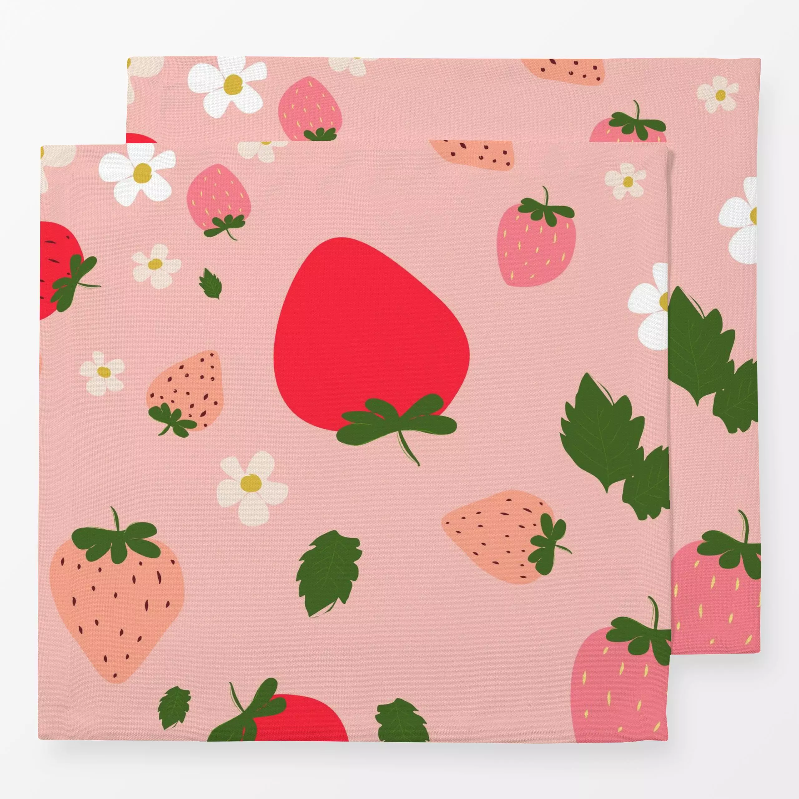 Servietten Erdbeerliebe Rosa - Kinderzimmer & Motive für Kinder, Anlässe, Ostern - von „Heyduda"; Frucht, Garten, Sonne, Erd...
