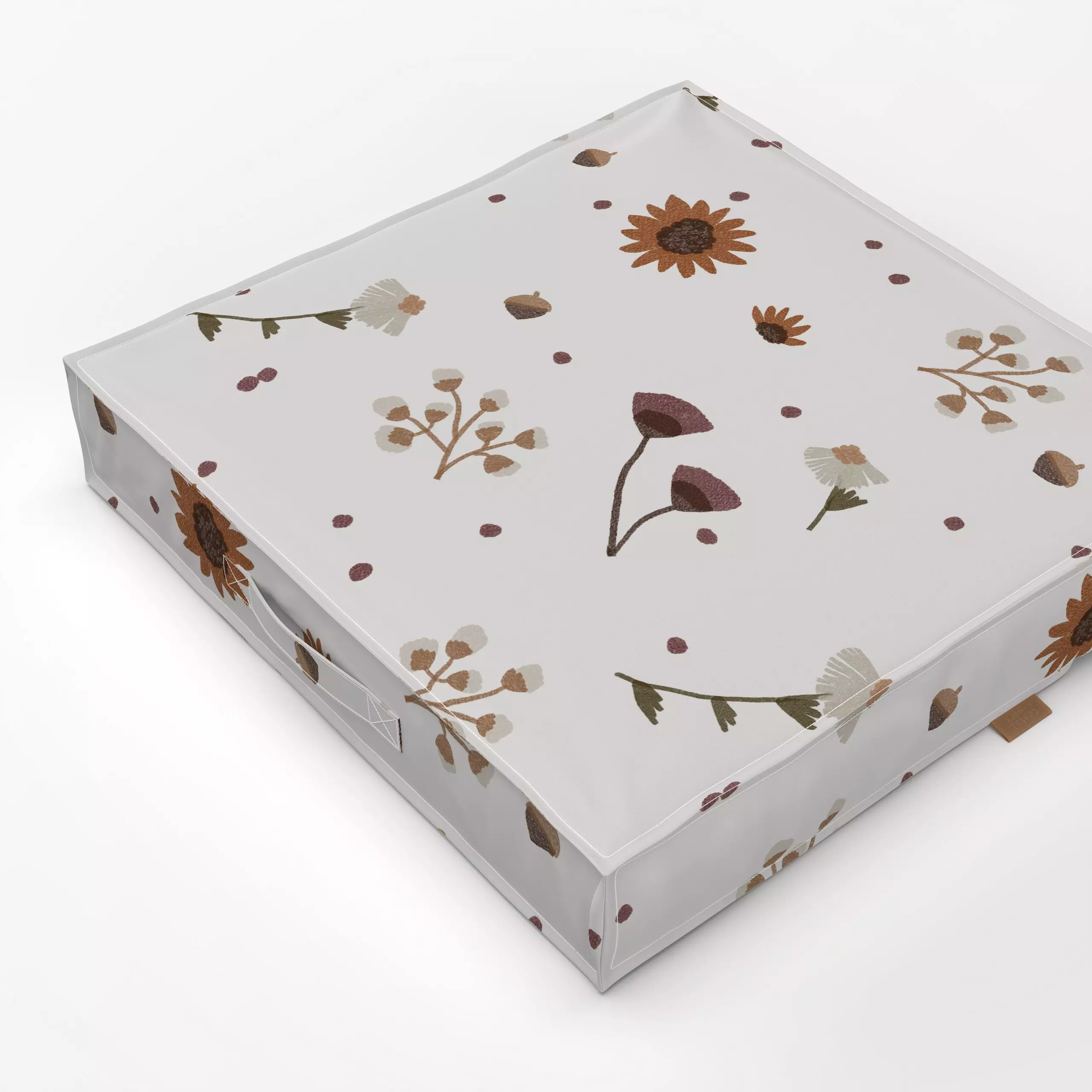 Bodenkissen Flower Fall Mix 3 - Blumen & Florales, Herbst - von „Jana Driver"; Blumen, Blüten, Wildblumen, beige, Herbst, bu...