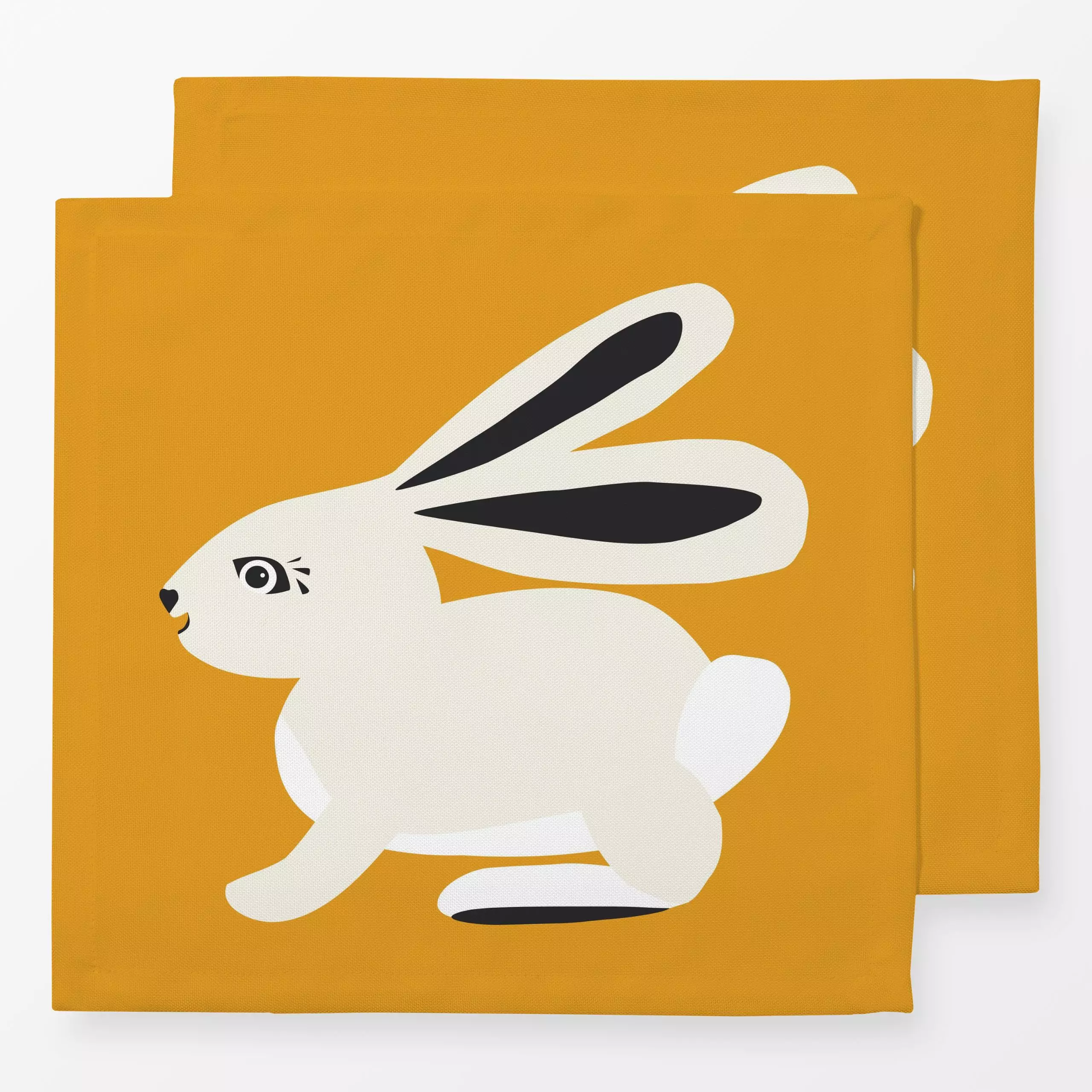 Servietten Hase - Frühling, Tiere - von „Julia Schumacher"; Illustration, Hase, niedlich, Kaninchen, Ostern, Scherenschnitt,...