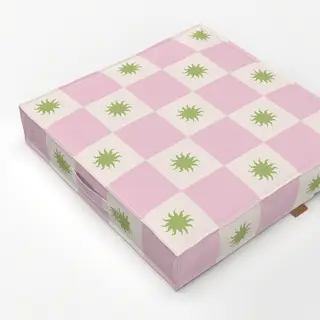 Bodenkissen Schachbrettmuster mit Sonne