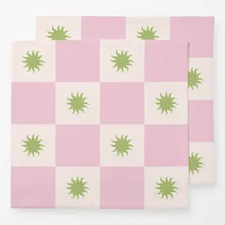 Servietten Schachbrettmuster mit Sonne