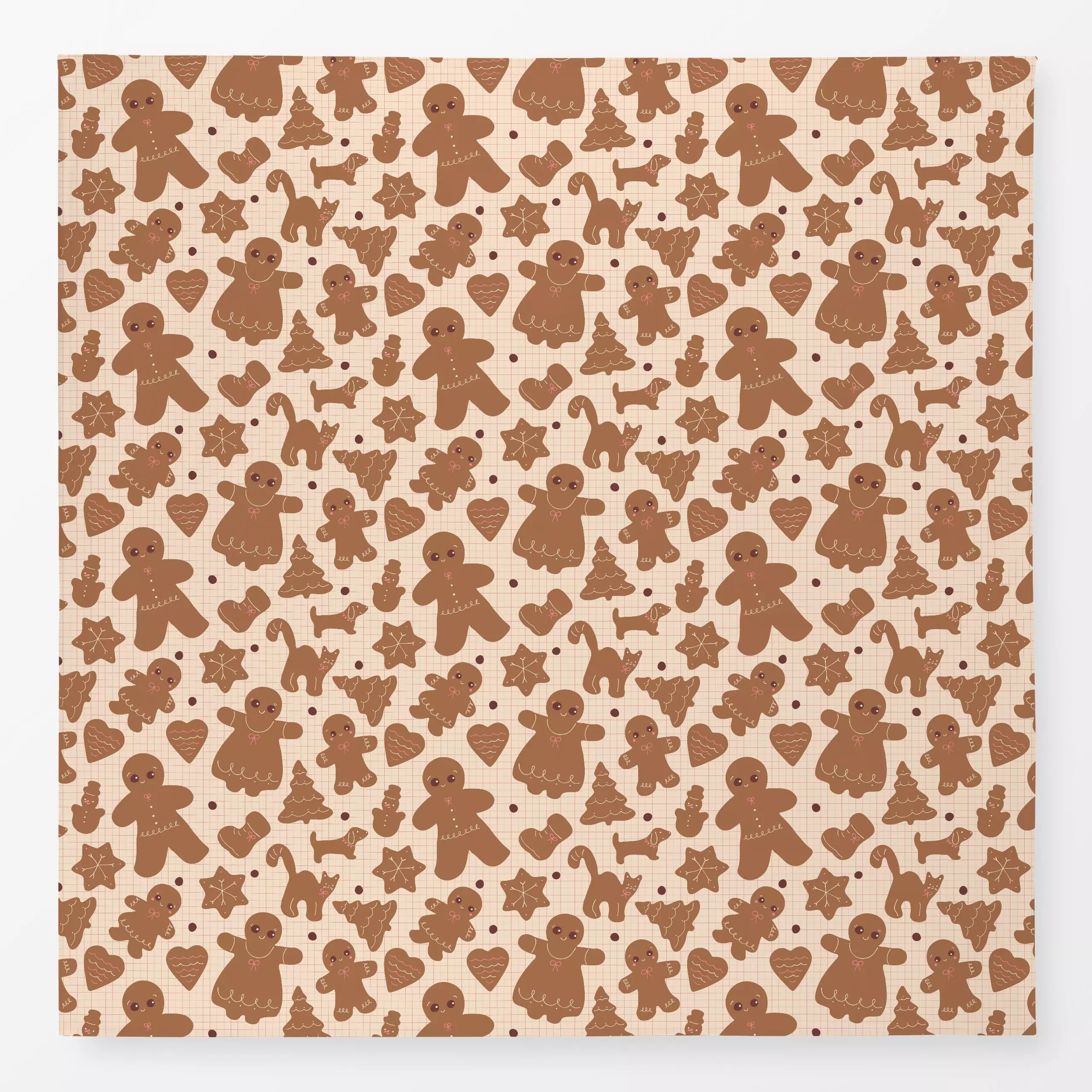 Tischdecke Lebkuchen Pattern vanille - Winter, Symbole & Muster, Küche, Essen & Trinken - von „Julia Schumacher"; Katze, Leb...