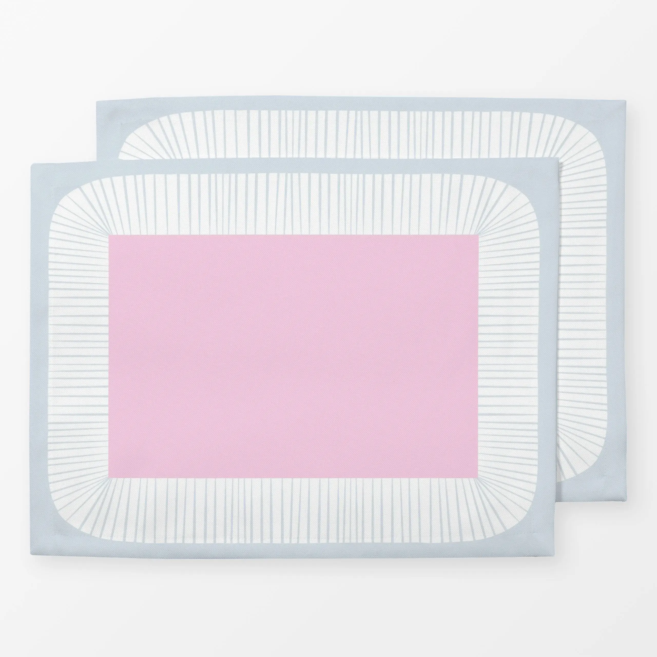 Tischset Bogenrahmen Blaugrau Rosa - Symbole & Muster - von „Sophie Augustin Illustration"; Streifen, gestreift, tischdeko, ...