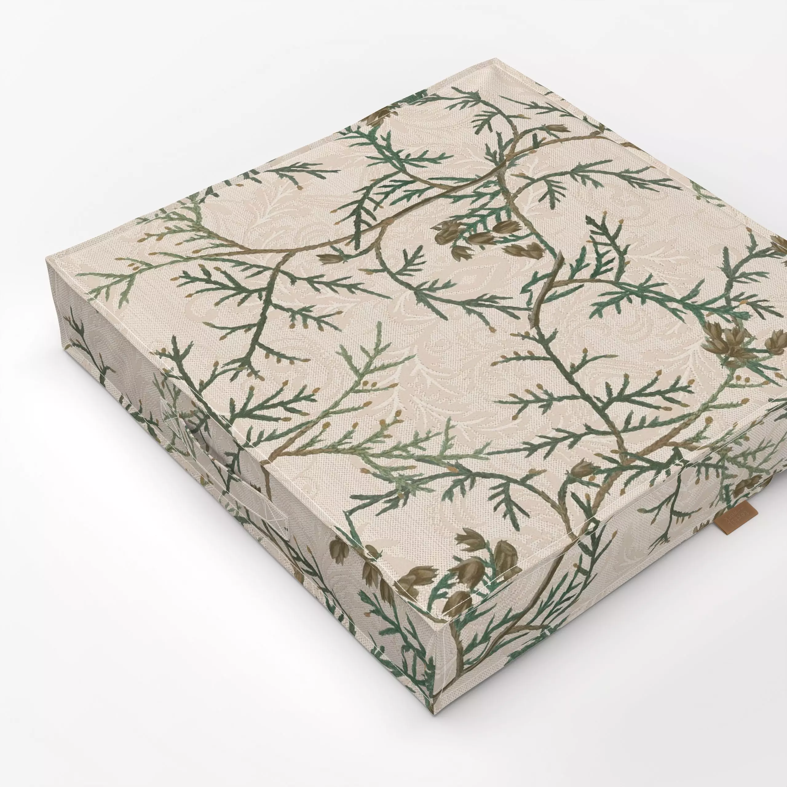 Bodenkissen Vintage Christmas Leaves - Weihnachten, Pflanzen & Botanik, Retro & Vintage - von „Bloomery Decor"; Weihnachten,...