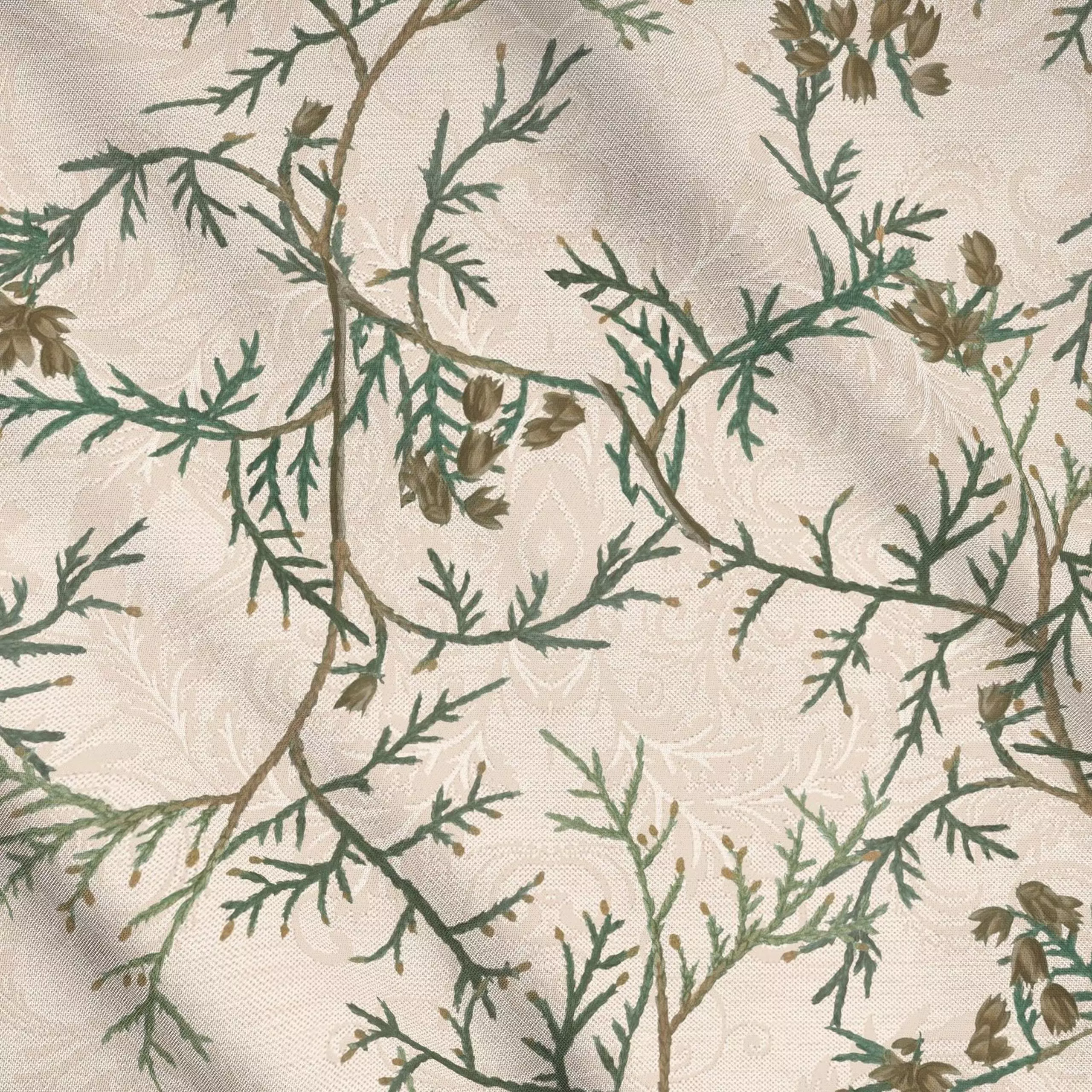 Meterware Vintage Christmas Leaves - Weihnachten, Pflanzen & Botanik, Retro & Vintage - von „Bloomery Decor"; Weihnachten, B...