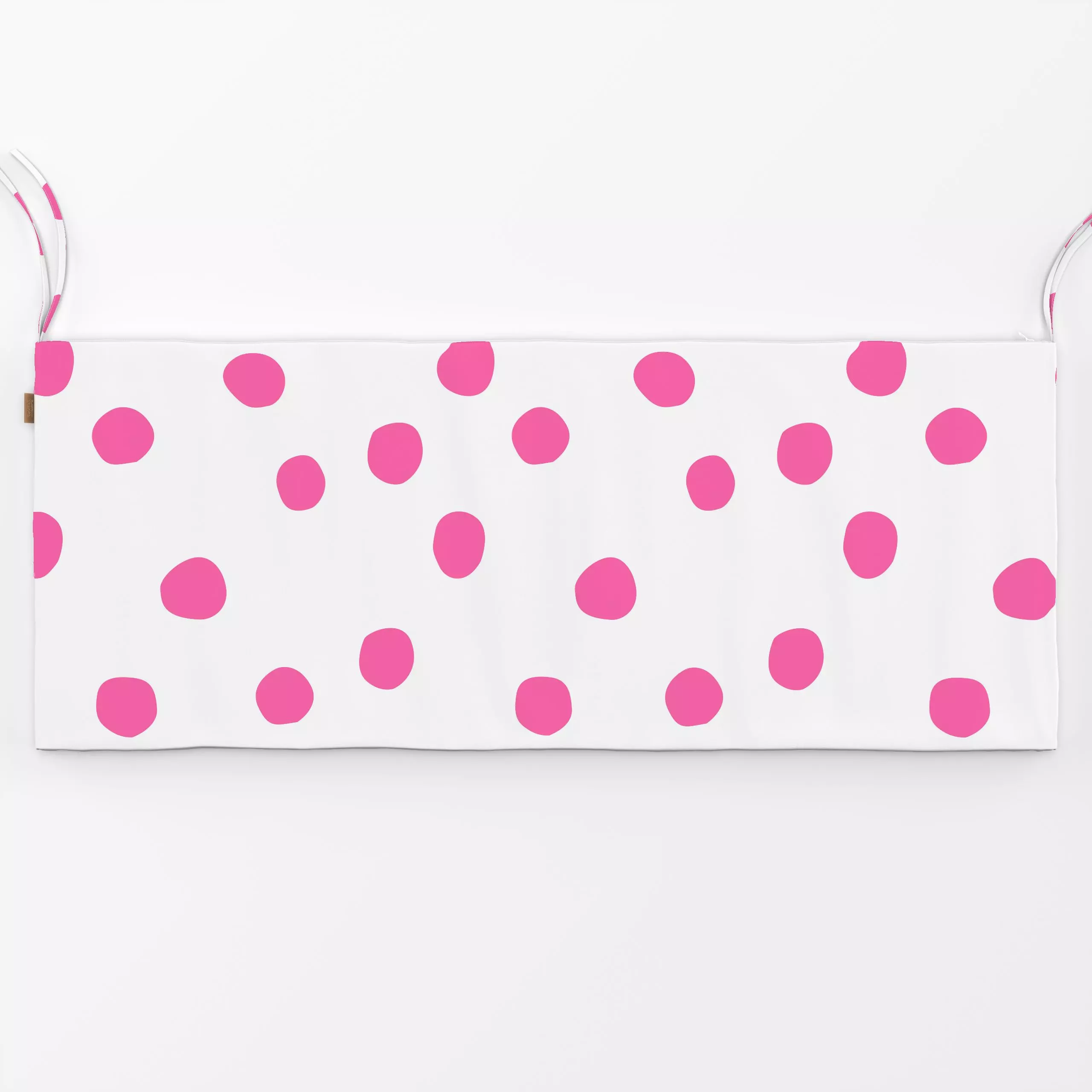 Bankauflage Punkte Pink - Sommer, Symbole & Muster - von „Kerstin Ax"; Punkte, rosa, Sommer, Weiss, minimalistisch, gepunktet