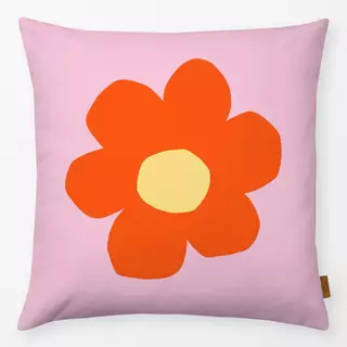 Kissen Vibrant red flower pink