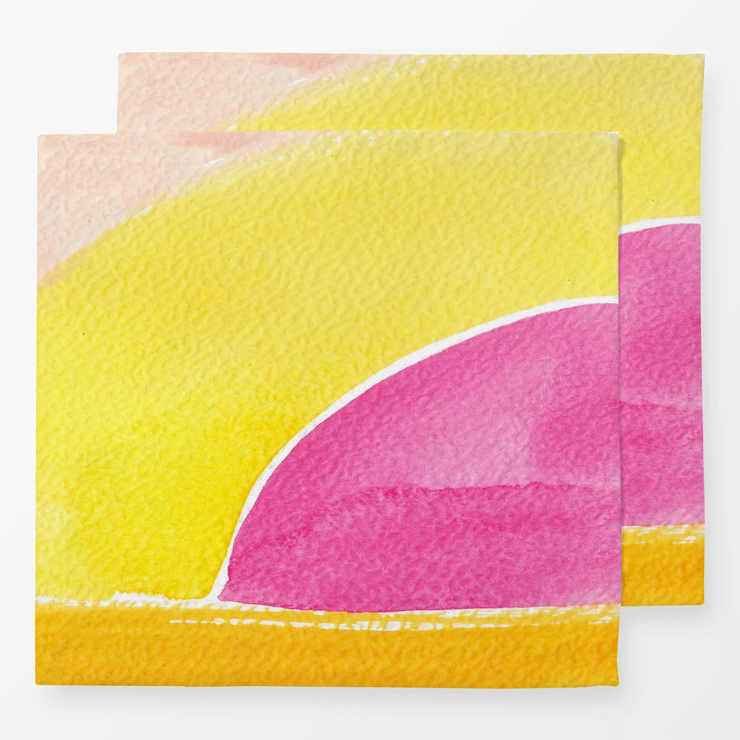 Servietten Sommerbrise gelb/pink - Natur & Landschaft, Sommer, Symbole & Muster - von „Kathrin Löffler"; Textur, Strand, bru...