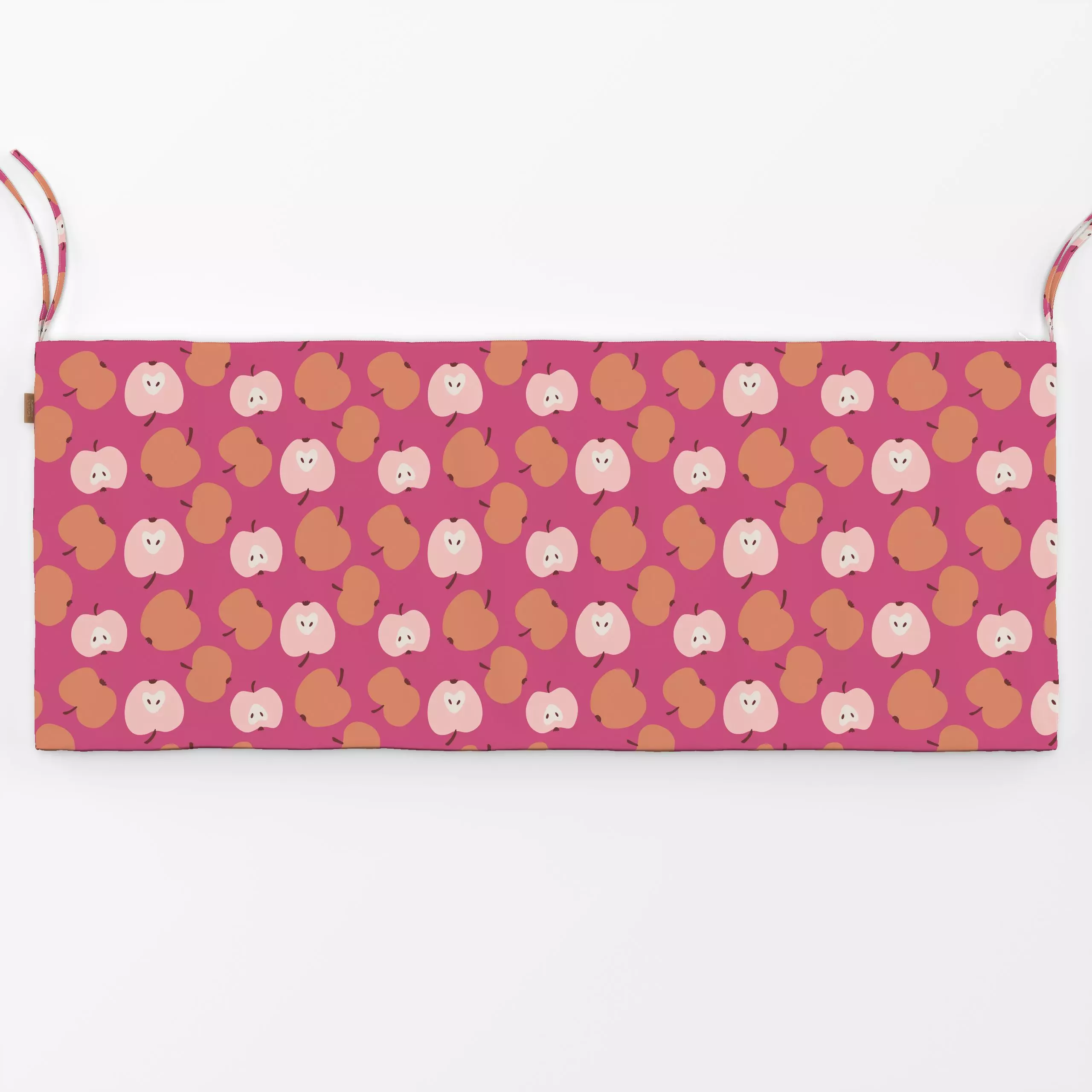 Bankauflage Äpfel pink - Herbst, Sommer, Früchte - von „Andrea Liesert"; Obst, Muster, Retro, Garten, Hygge, Ernte, Schreber...