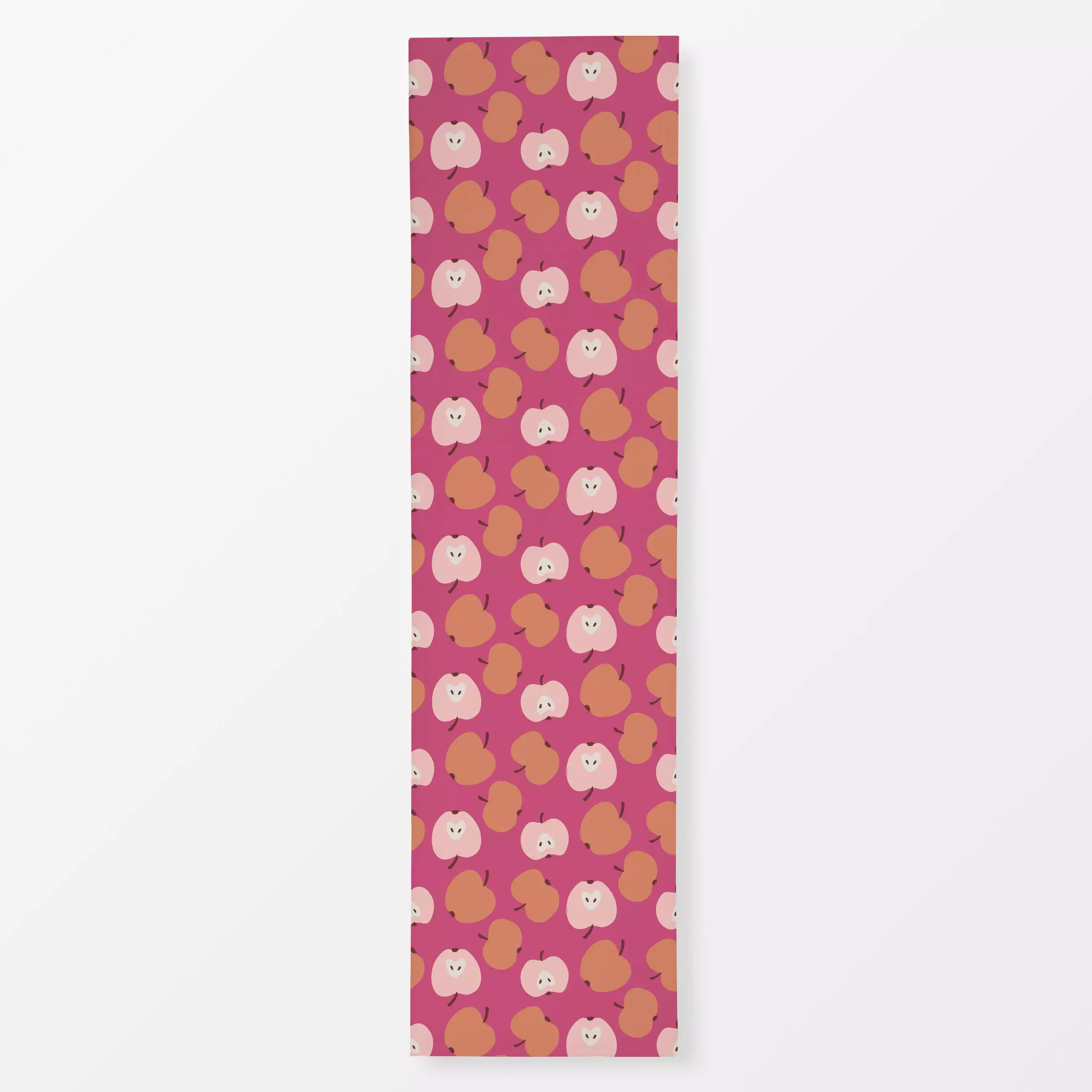 Tischläufer Äpfel pink - Herbst, Sommer, Früchte - von „Andrea Liesert"; Obst, Muster, Retro, Garten, Hygge, Ernte, Schreber...