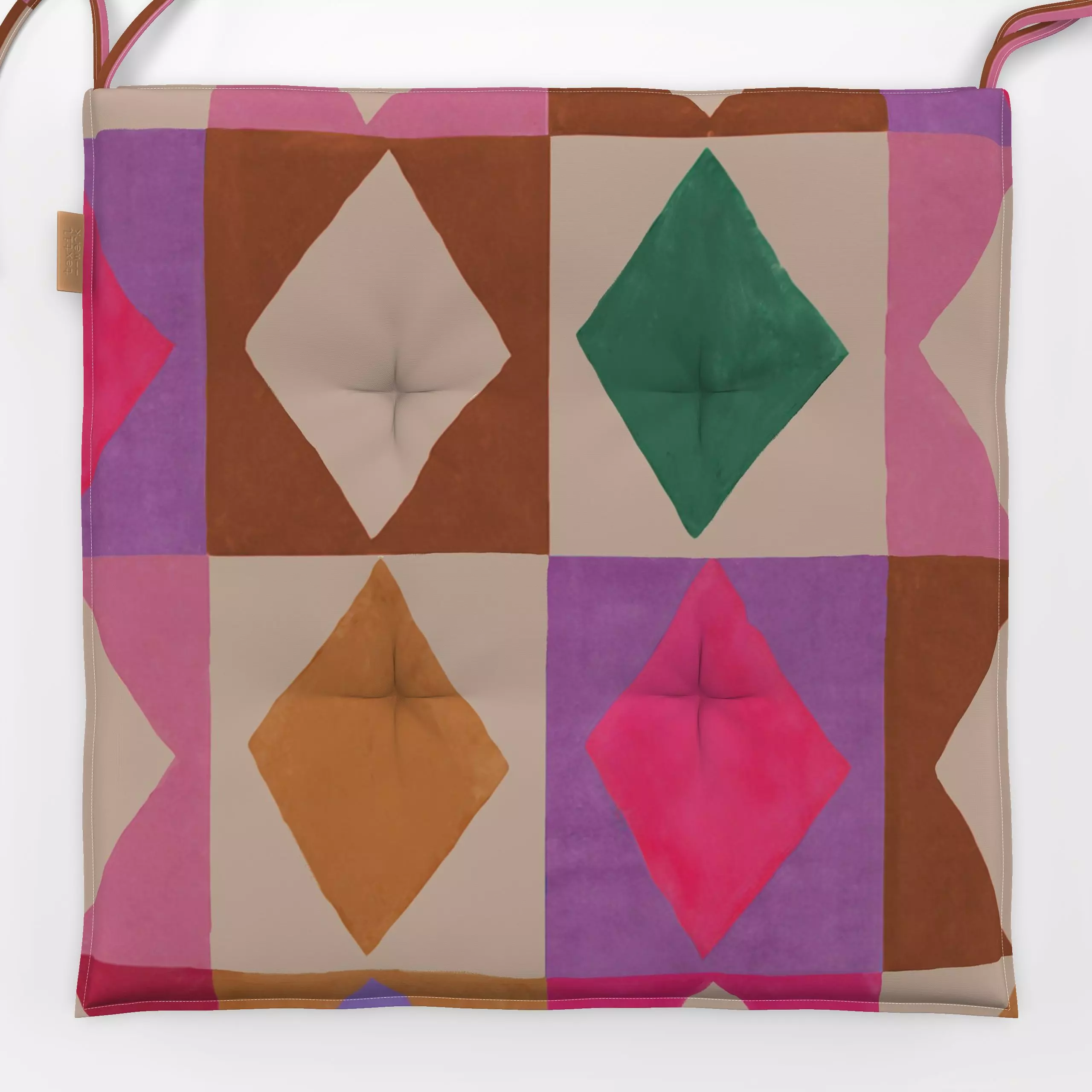 Sitzkissen Rauten bunt - Symbole & Muster - von „Studio Kesse"