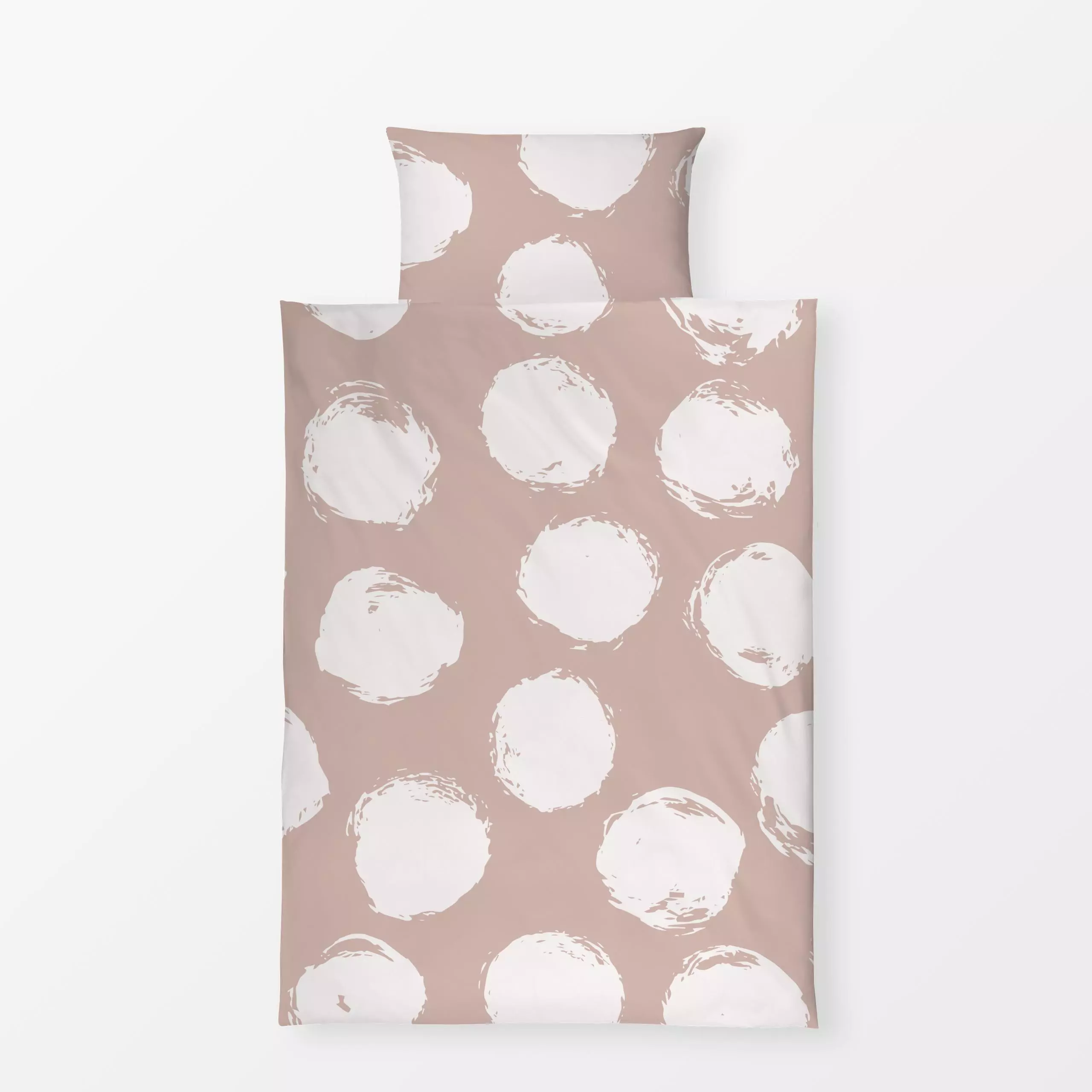 Bettwäsche Pünktchen Tanz Terracotta - Symbole & Muster - von „Uta Naumann"; abstrakt, Punkte, skandinavisch, Hygge, modern,...