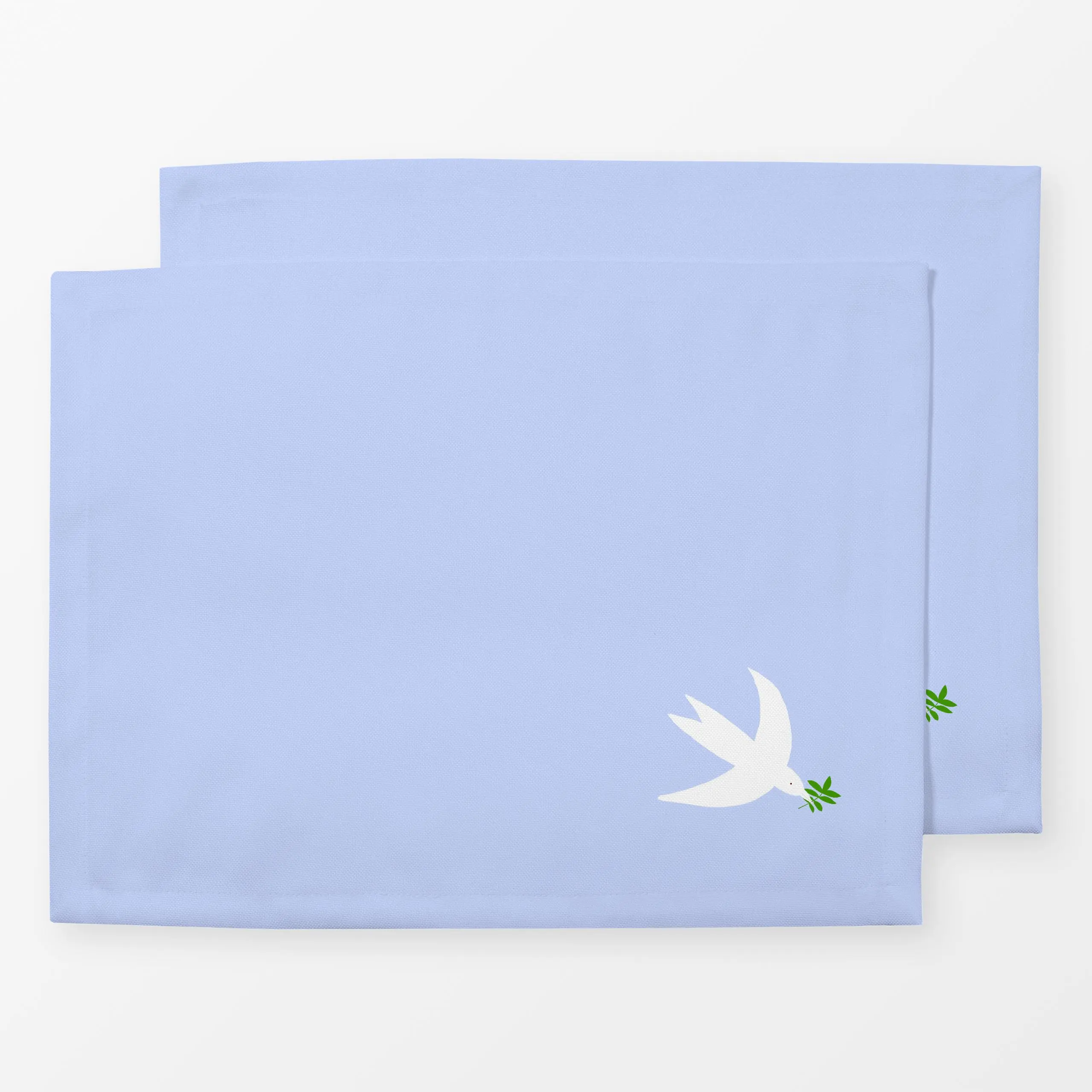 Tischset Vogel mit Zweig Hellblau, Tiere, Frühling, von Sophie Augustin Illustration