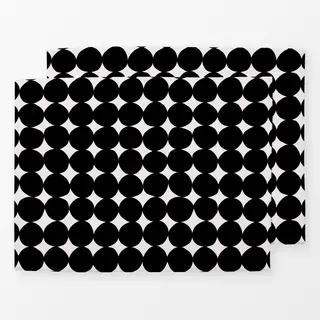 Tischset Organische Kreise Schwarz