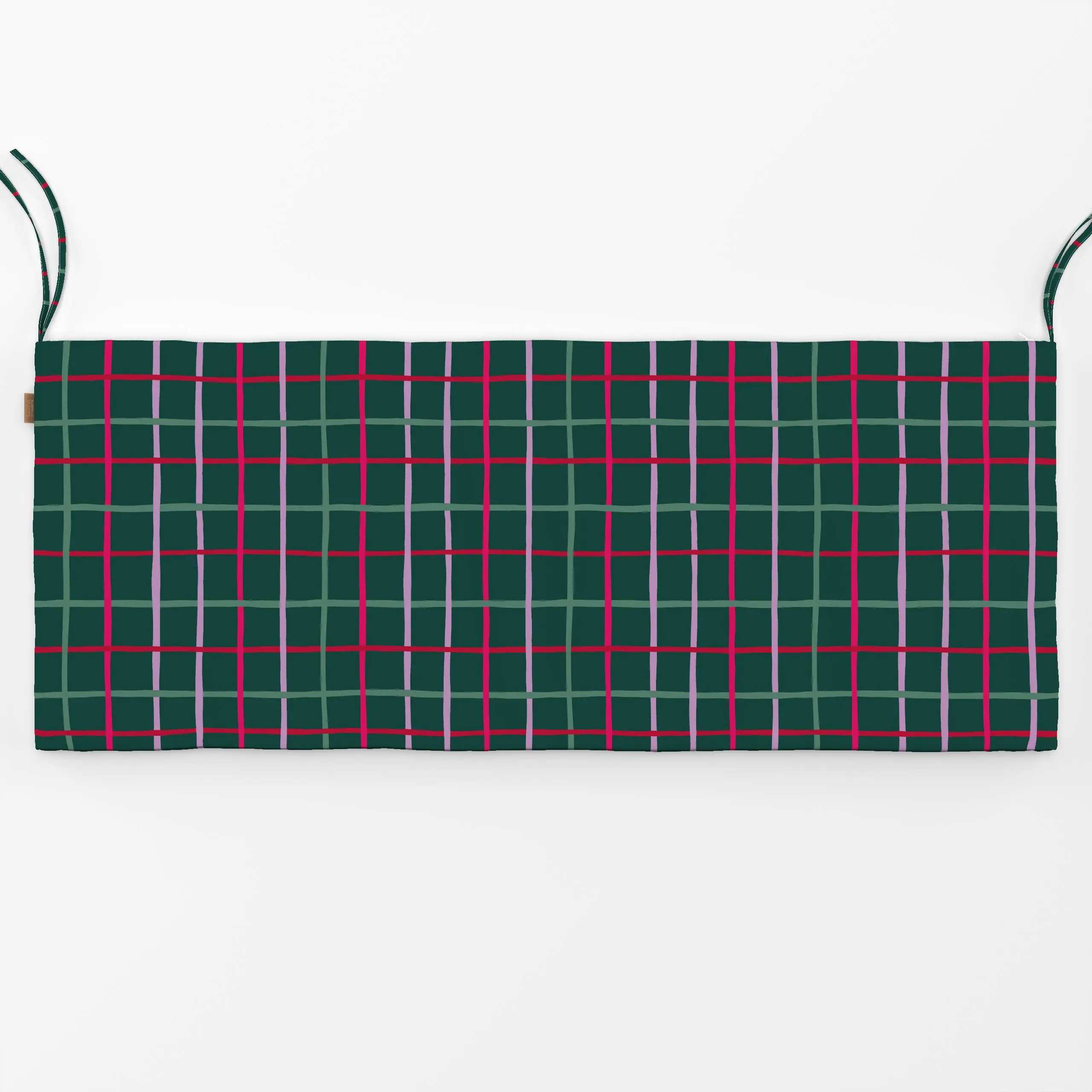 Bankauflage Karo grün - Weihnachten, Winter, Symbole & Muster - von „Studio Kesse"