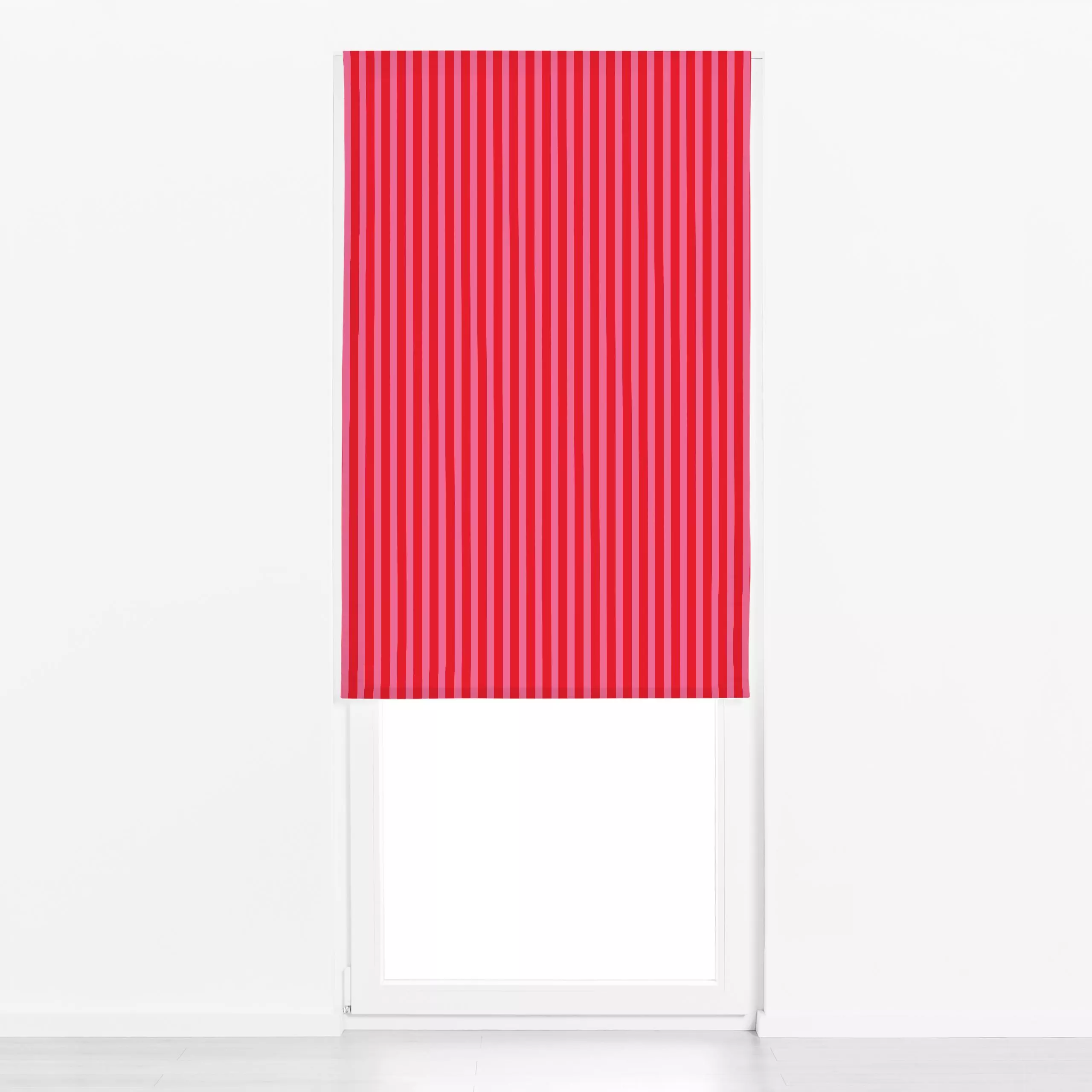 Raffrollo Rayas rojo - Symbole & Muster - von „Karen Menzenbach"; Muster, Streifen, rosa, Sommer, pink, rot, bunt, gestreift...