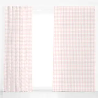 Dekovorhang Sommer Karo Pink Weiß
