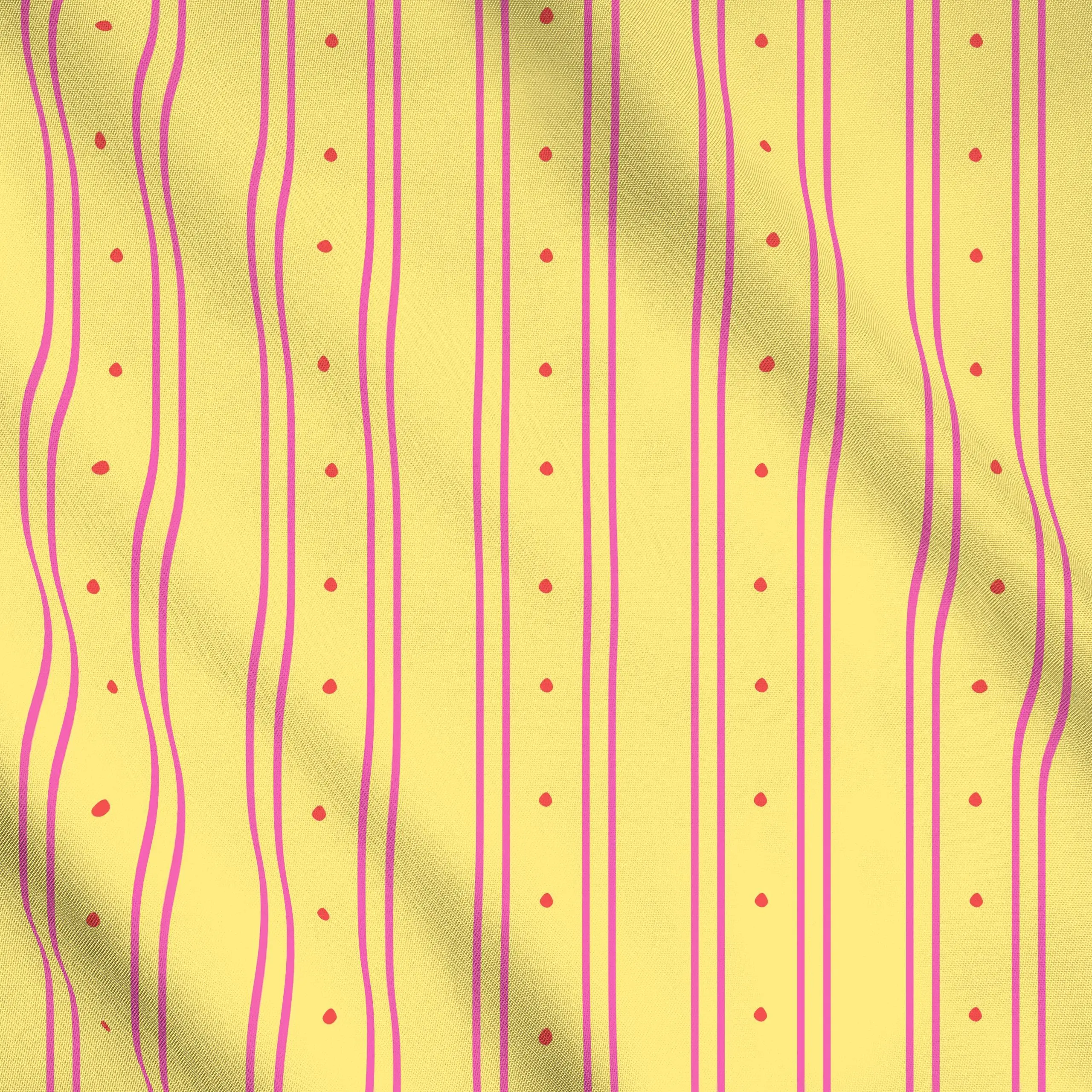 Meterware COLORFUL STRIPES YELLOW - Symbole & Muster - von „Jana Moßmann"; Punkte, Dots, gelb, pattern, farbenfroh, gestreif...