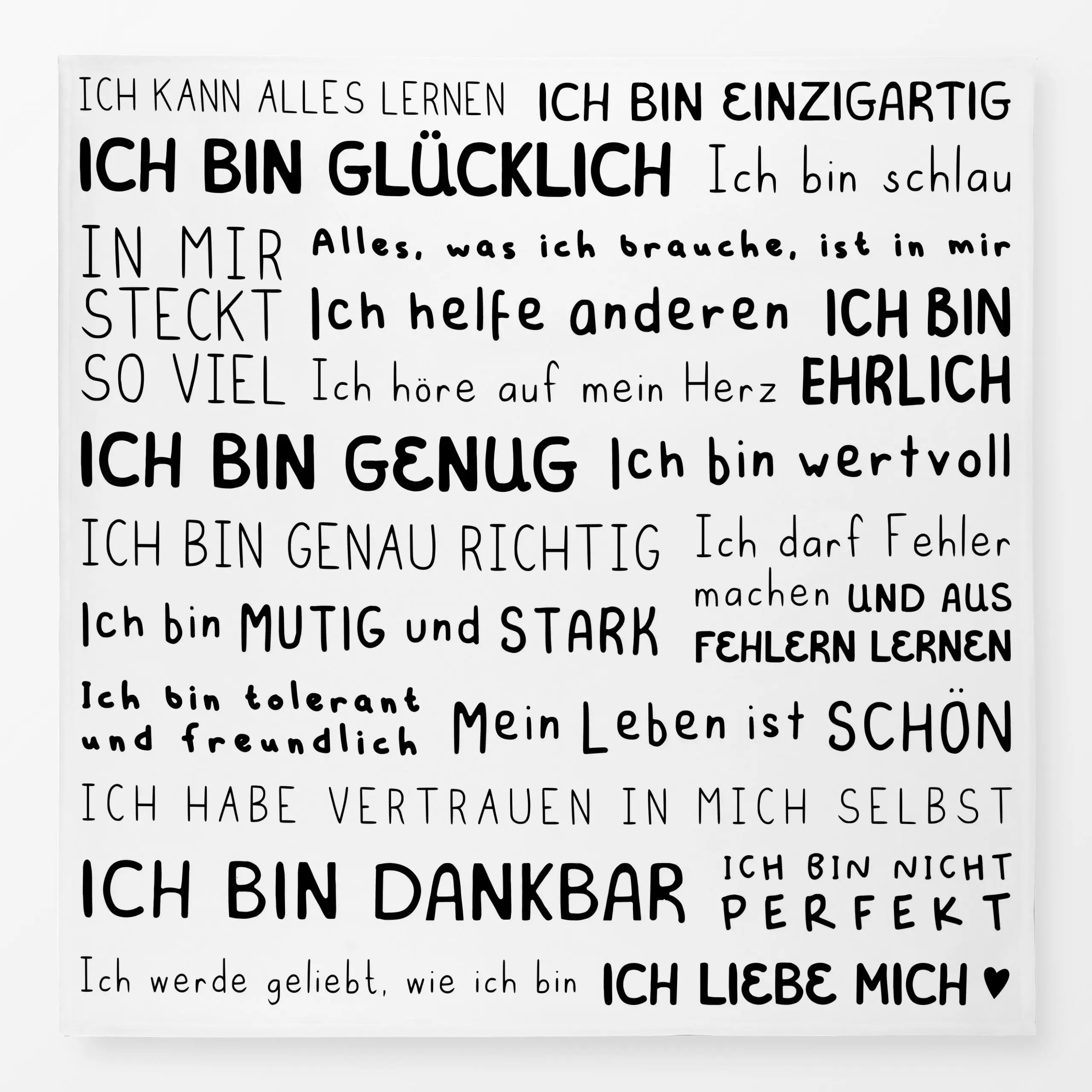 Tischdecke Ich liebe mich - Affirmation - Liebe, Romantik & Pride, Sprüche & Schriftzüge - von „Heyduda"; Frauenpower, Liebe...